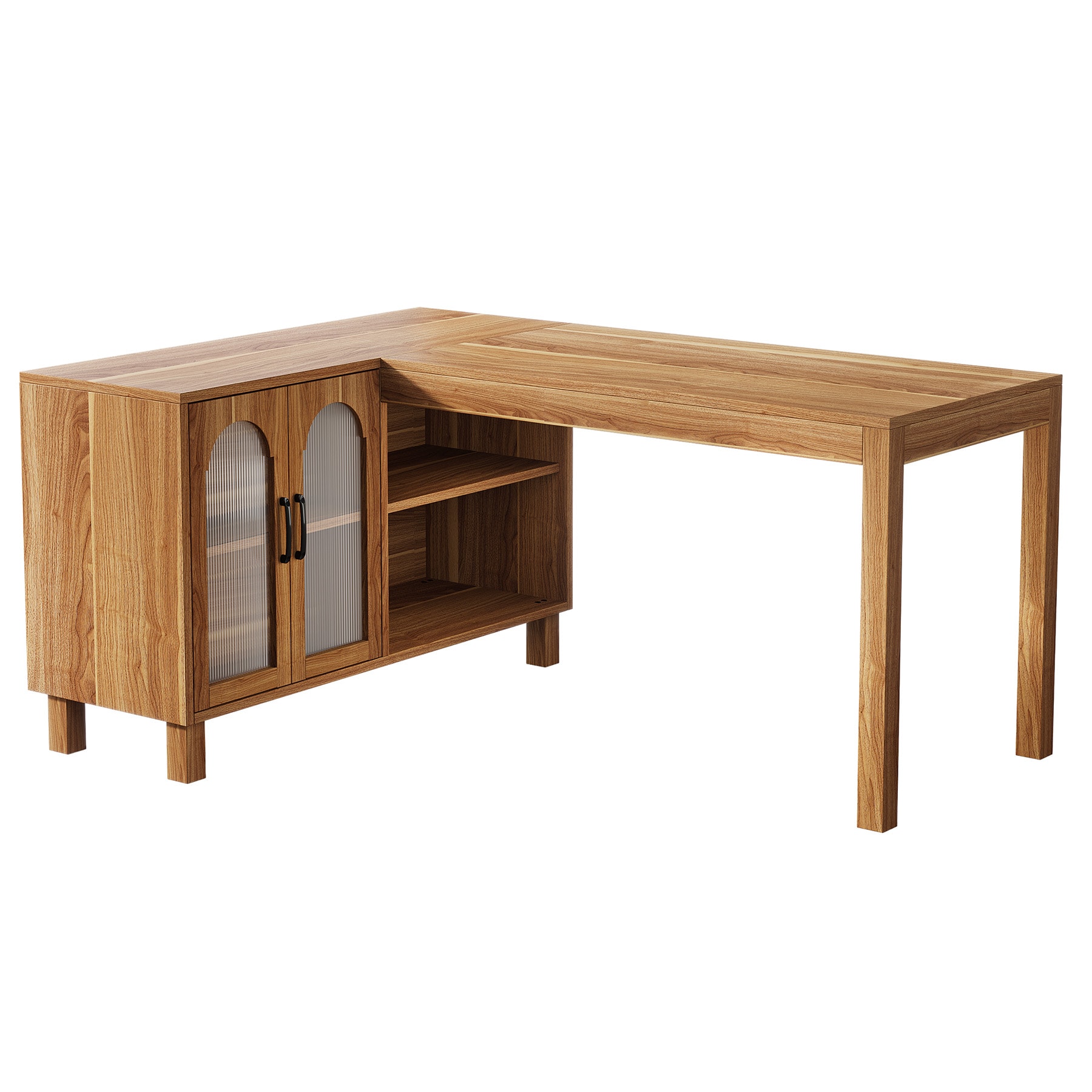 (old sku:S05790049) L-Shaped Executive Desk, Computer Desk Home Office Desk With Storage Cabinet