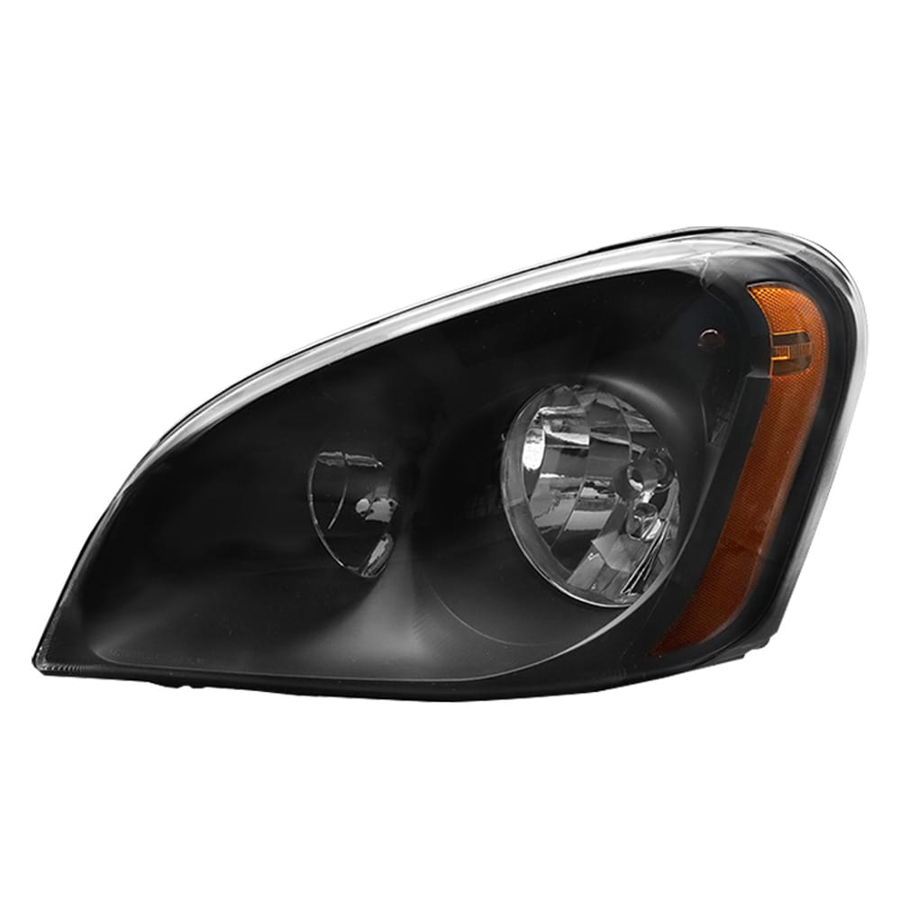 Headlights Assembly Fit For 2008-2016 Freightliner Cascadia,Black Housing Headlamps, Left/Driver Side, Including Halogen bulbs
