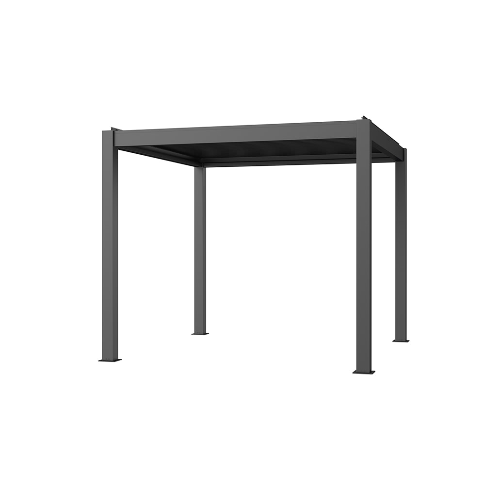 Pergola，Electric Louvered Sun Shade Canopy with Remote & LED Light, Multi-Function Shutter Blinds for Patio