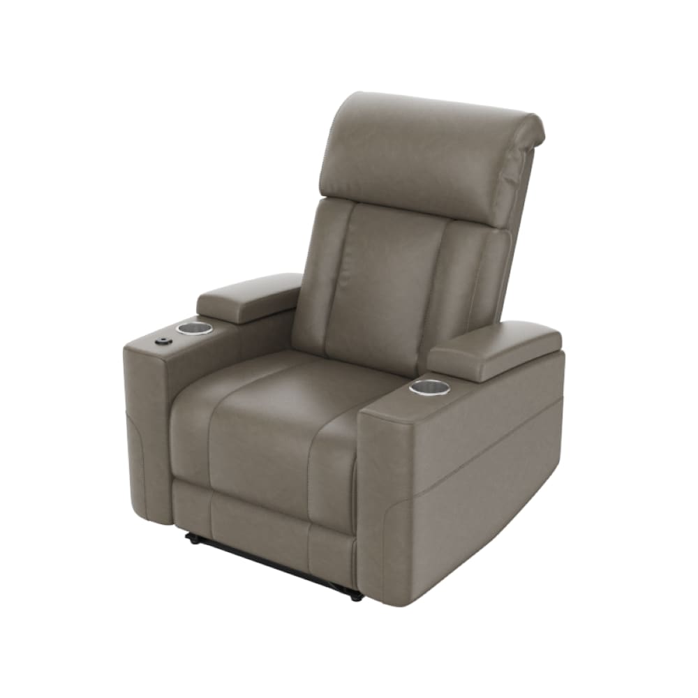 Power Recliner,Ebony electric sofa with double storage slots, double cup holders,Wood