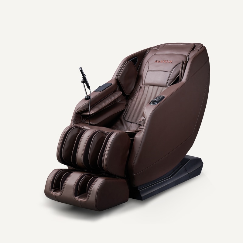 Massage Chair Full Body, Zero Gravity SL-Track Shiatsu Massage Recliner Chair with Body Scan, Airbags, Foot Rollers, Deep Yoga Stretch, Heating (Brown)