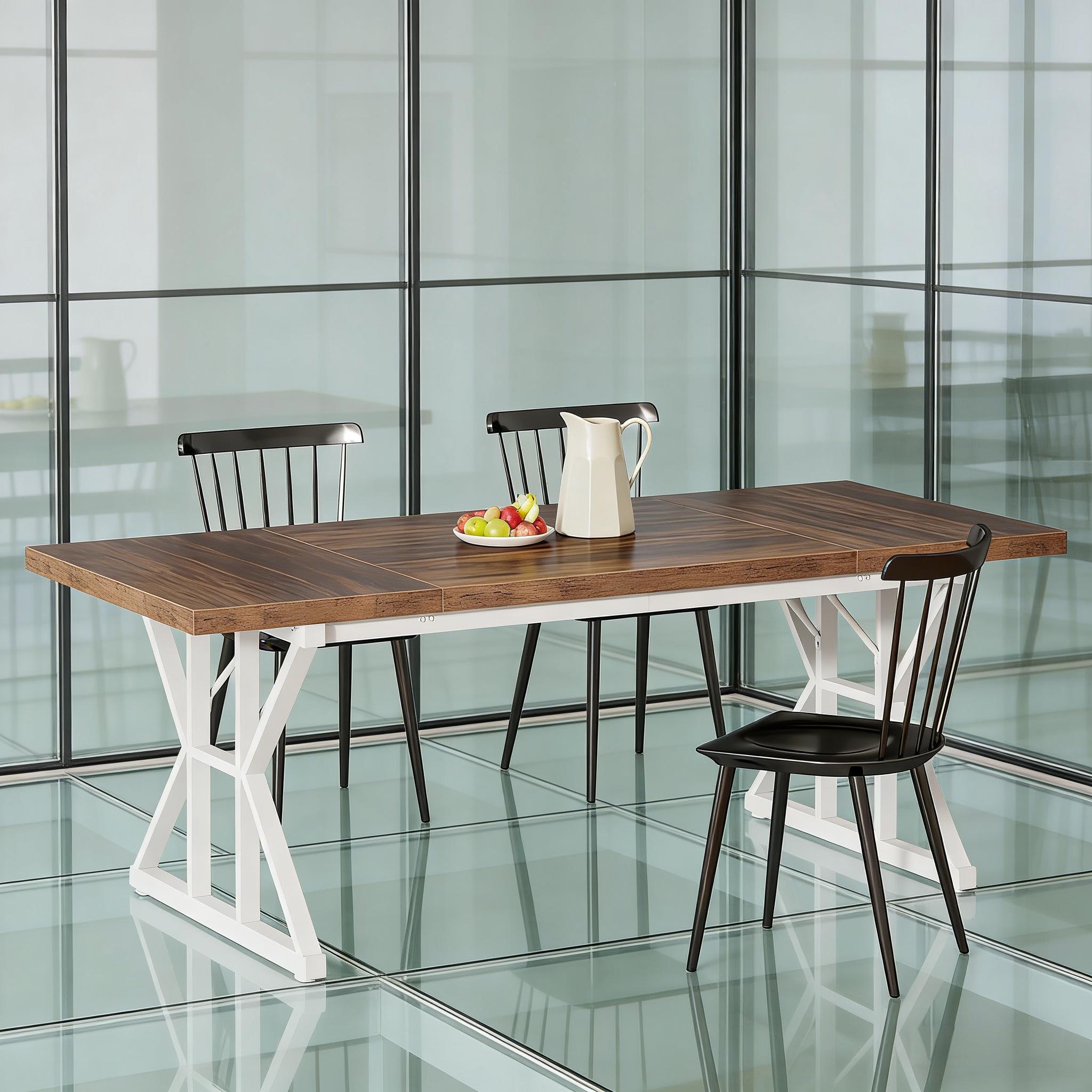 Wood Dining Table, Farmhouse 70.8