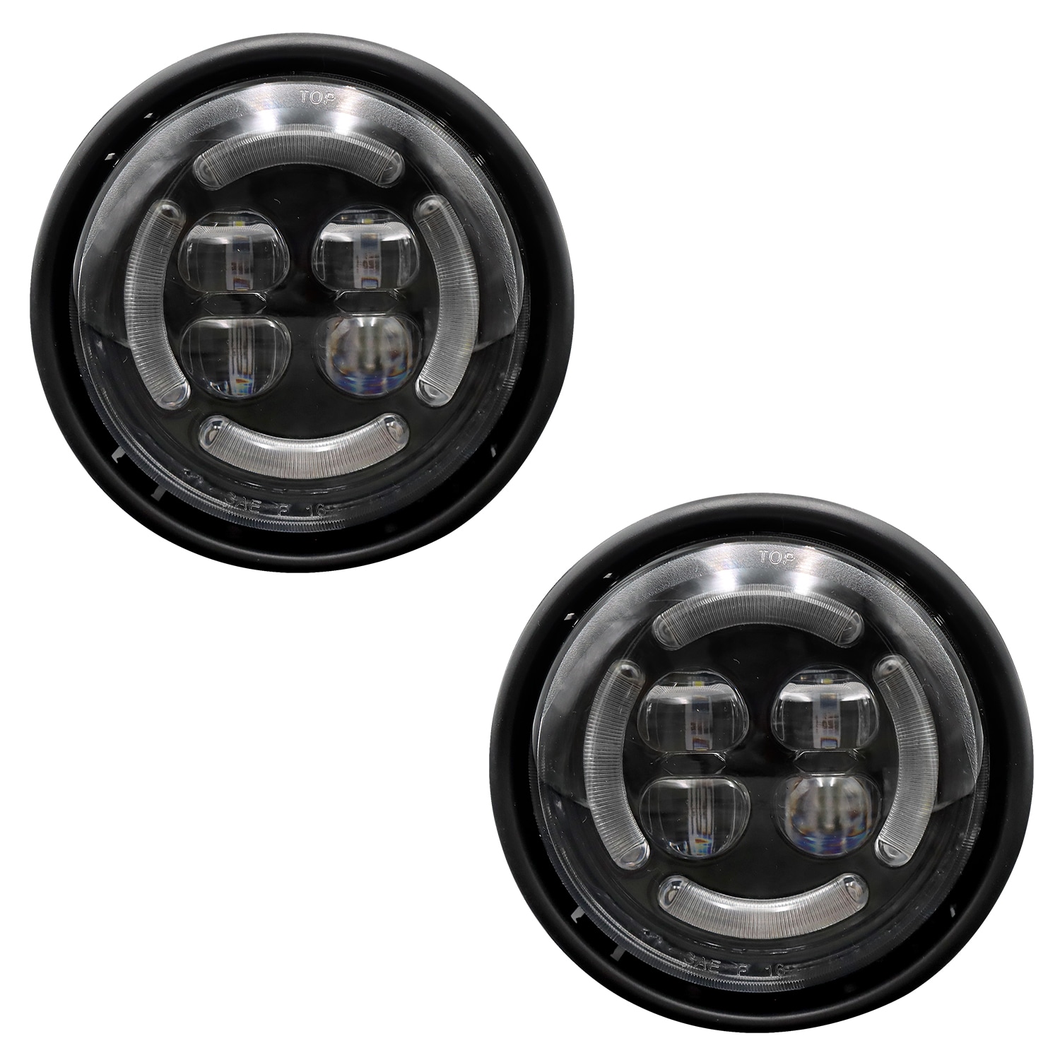 LED Fog Lights Replacement Fit For Freightliner Columbia 2000-2015 Truck, Pair Set Right/Passenger & Left/Driver Sides, Black Color