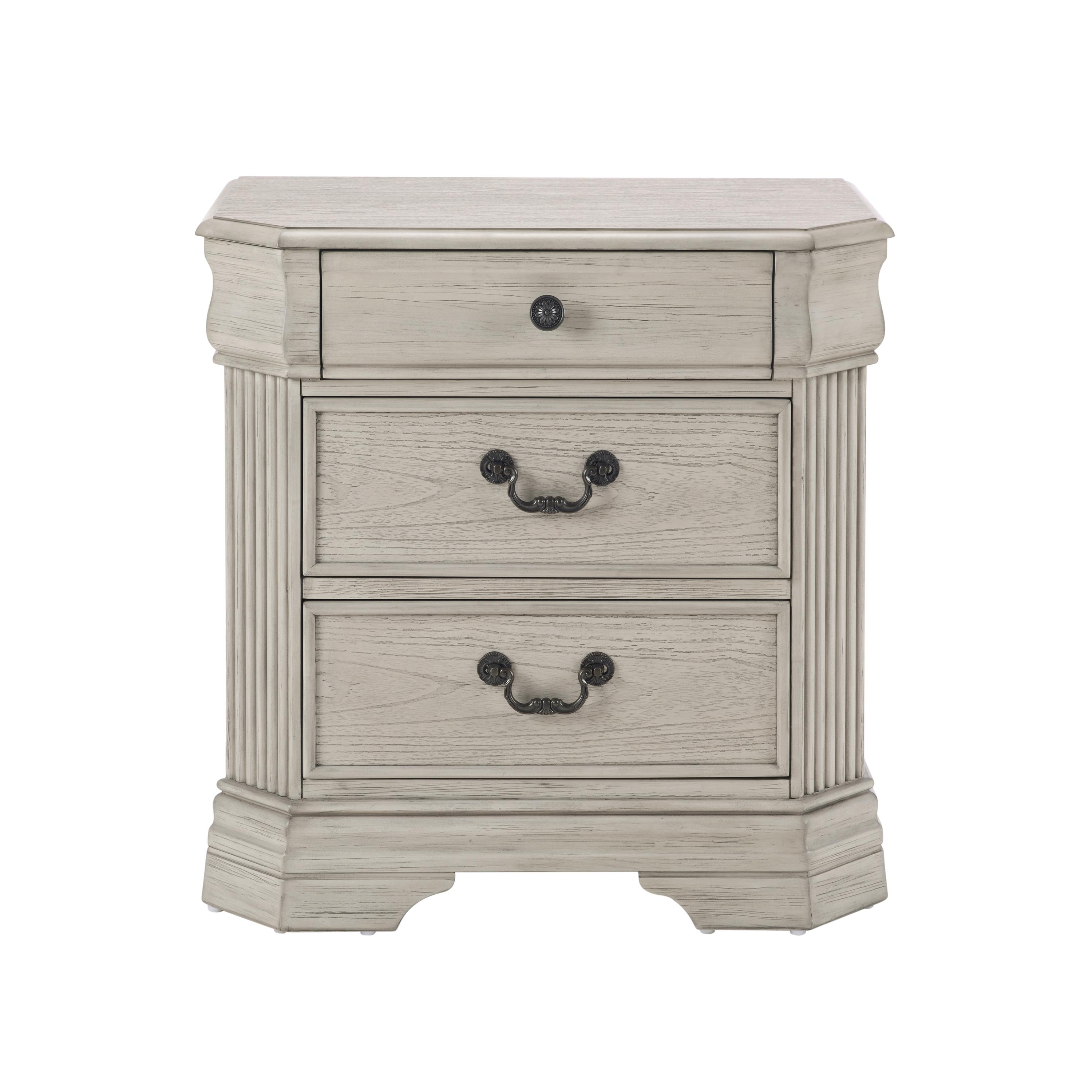 Wood Night Stand, White Carbinet