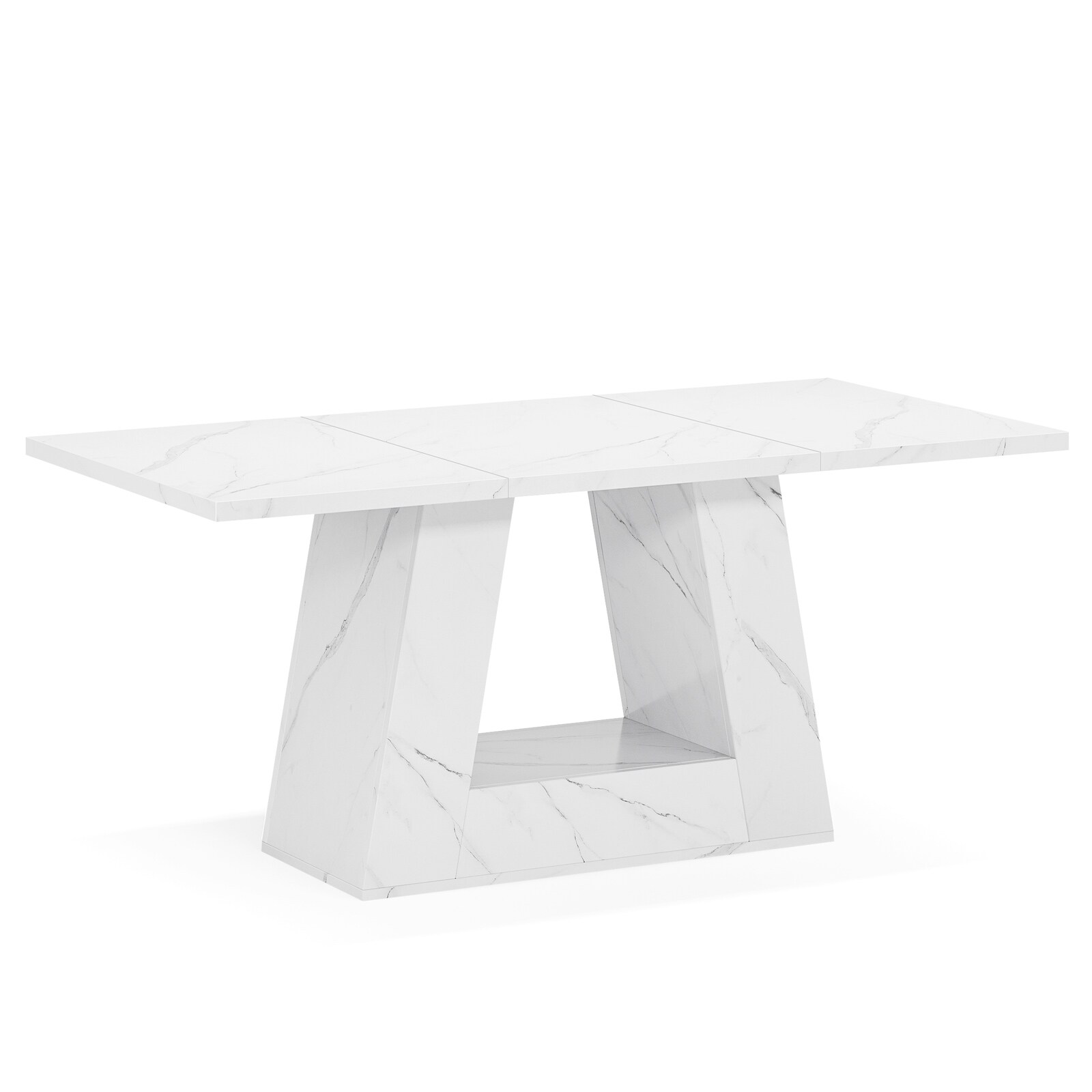 Wood Computer Desk, Faux Marble Executive Desk Office Desk