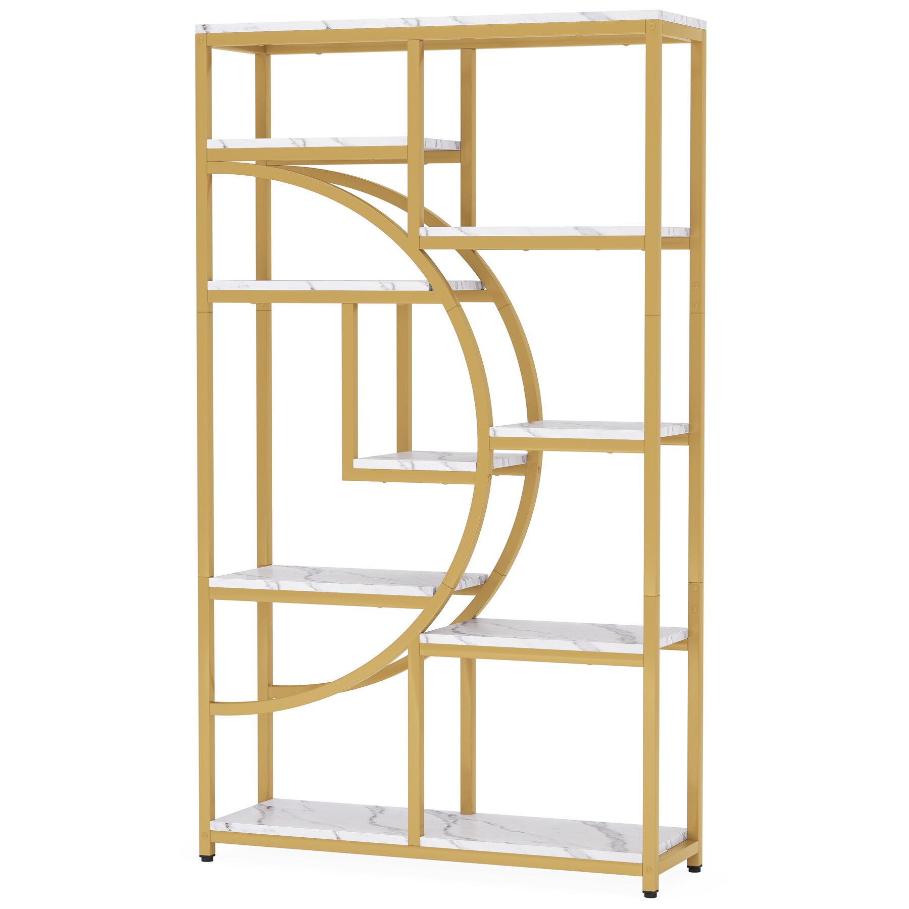 Freestanding Bookshelf, B Etagere Bookcase with 9 Open Shelves