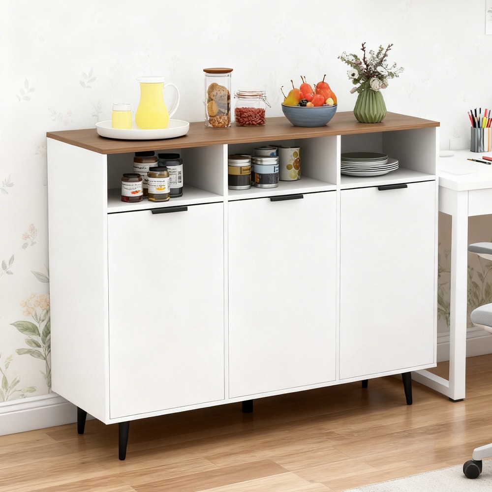 Sideboard Buffet Cabinet Kitchen Storage Cabinet with 5-Position Adjustable Shelves