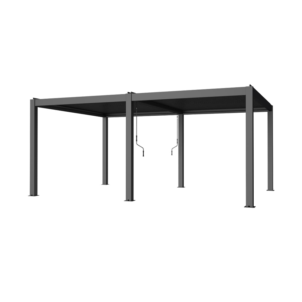 Pergola，Manual Outdoor Louvered Sun Shade Panel, Multi-Function Louvered Awning for Patio & Indoor Use
