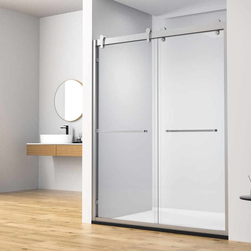 Full-Framed Double Sliding Shower Door, Adjustable Width: 55