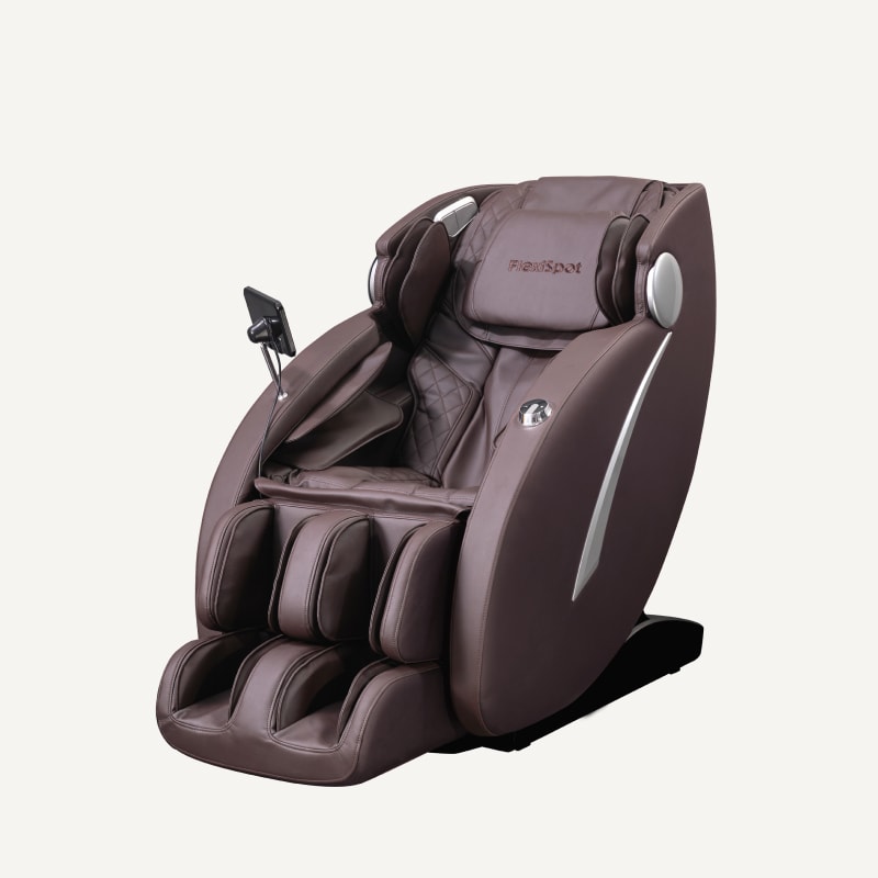 Massage Chair Full Body, Zero Gravity SL-Track Shiatsu Massage Recliner Chair with Body Scan, Airbags, Foot Rollers, Deep Yoga Stretch, Heating (Brown