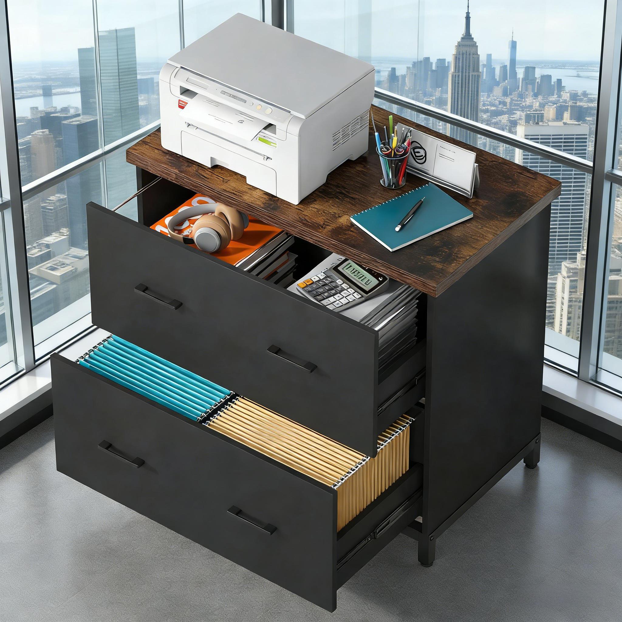 2-Drawer File Cabinet, Lateral Filing Cabinet Printer Stand