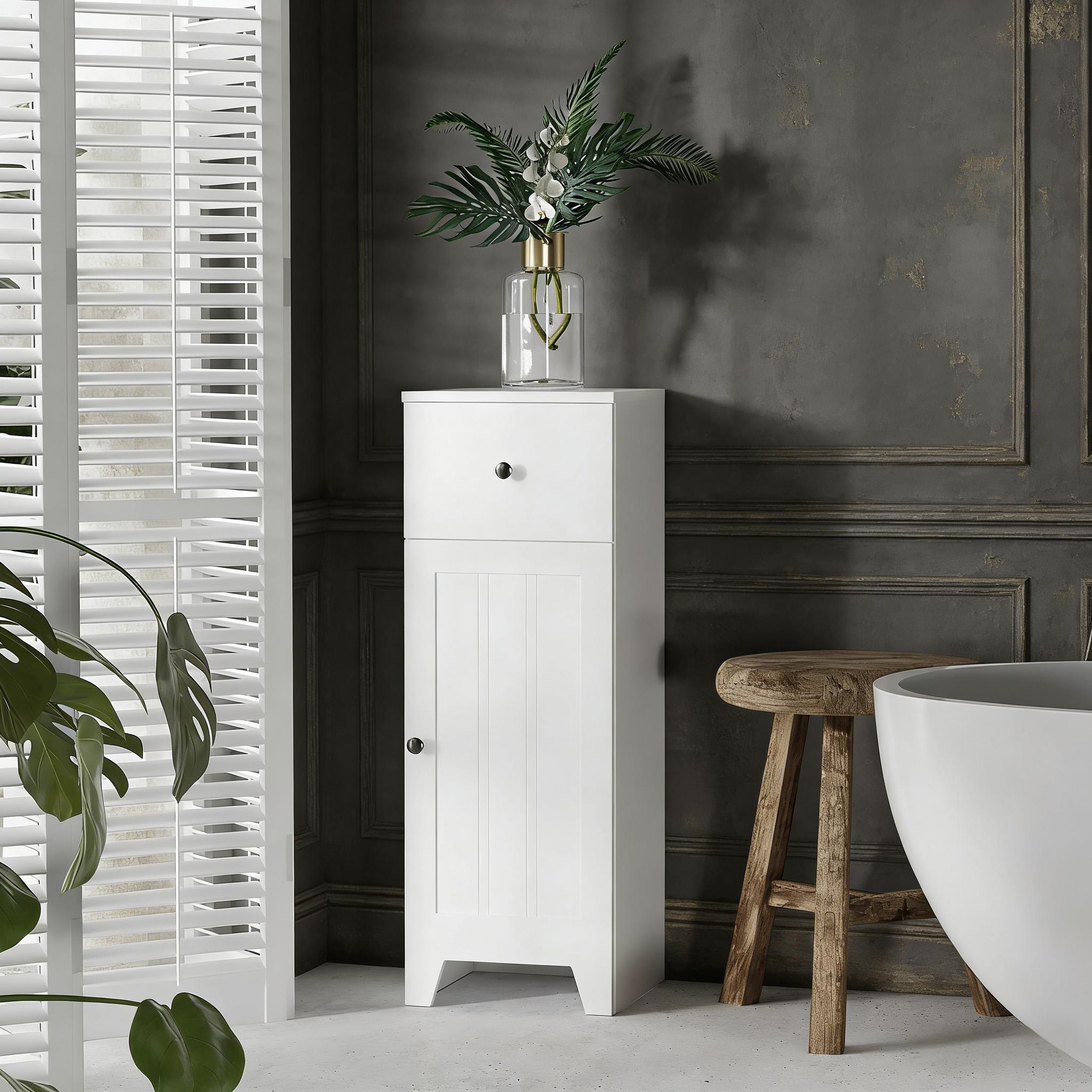 Bathroom Storage Cabinet, Cabinet Organizer with 1 Drawer and Adjustable Shelf