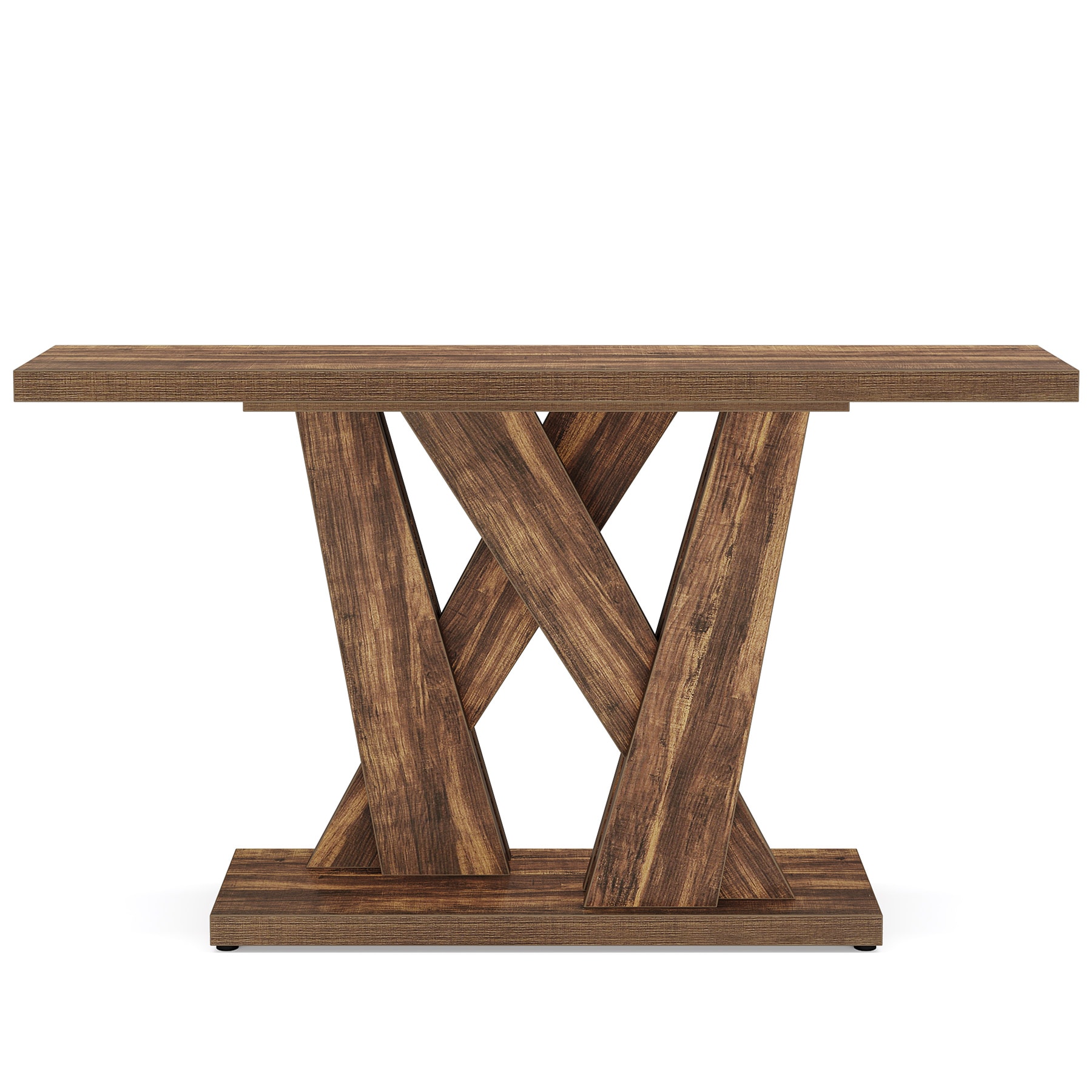 Console Table, Farmhouse Entryway Table With Geometric Base