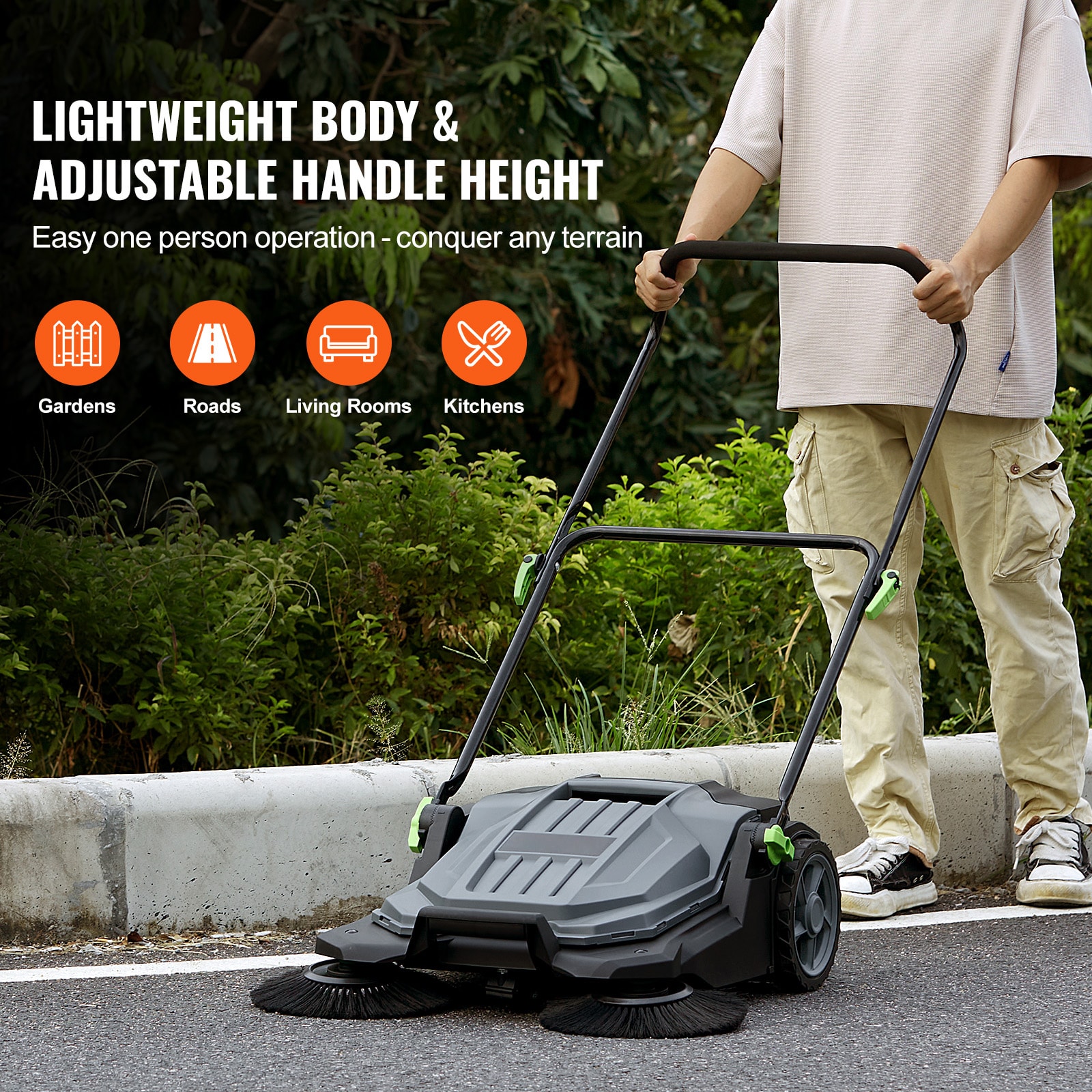 Walk-behind Hand Push Floor Sweeper, 25.6