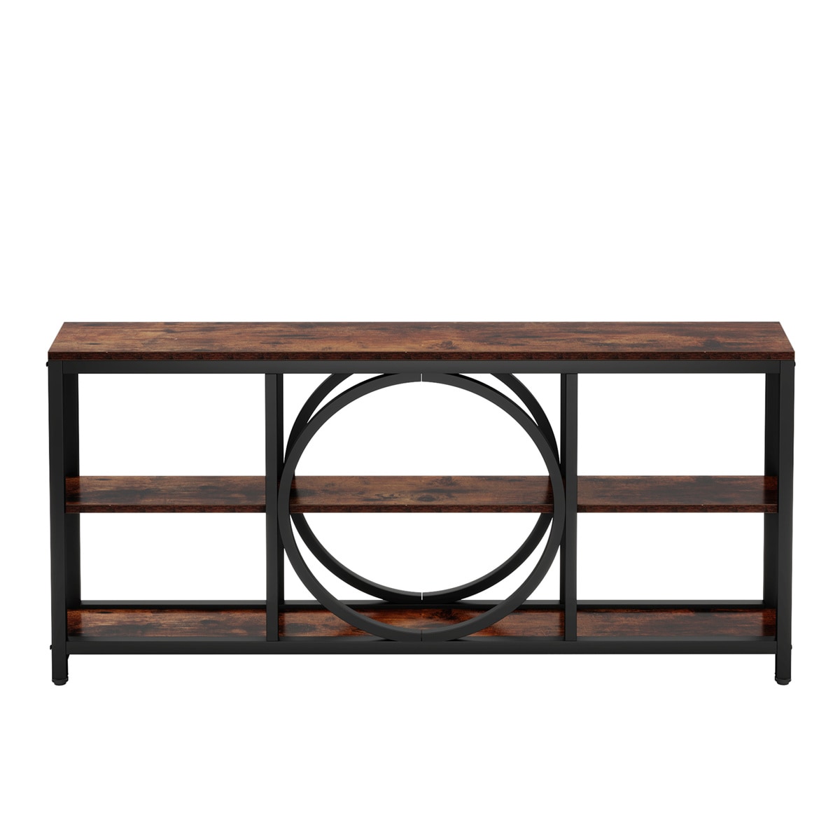 Console Table, Narrow Sofa Table with 3 Tier Storage Shelves