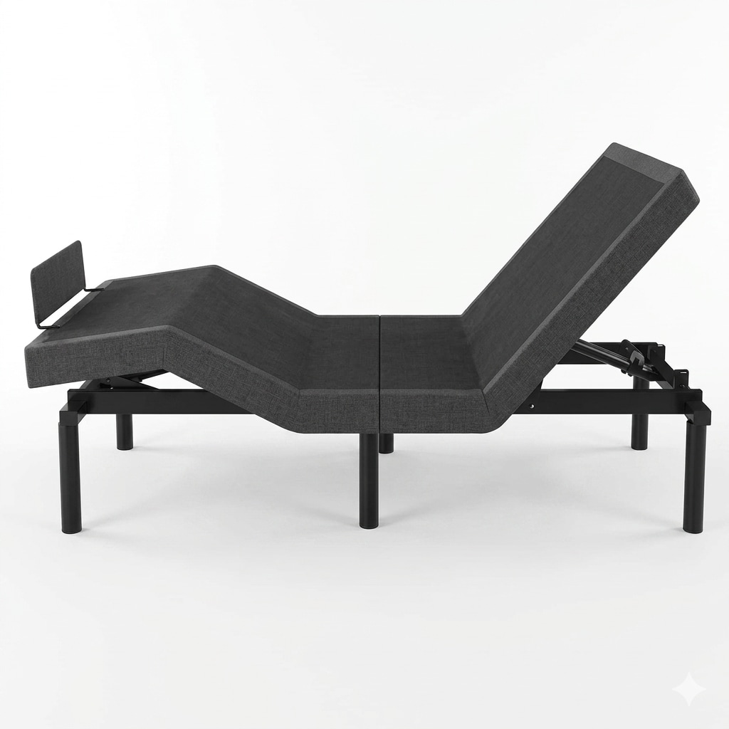 Adjustable Bed Frame: 1-Touch Flat, Zero Gravity, Head/Foot Lift, Mood Lighting – Full Wood Support & Dual Control