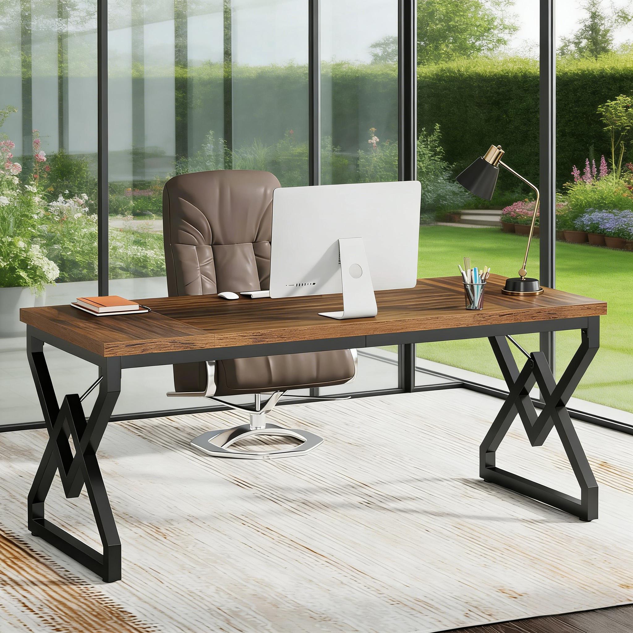 Executive Desk, Large Computer Desk for Home Office