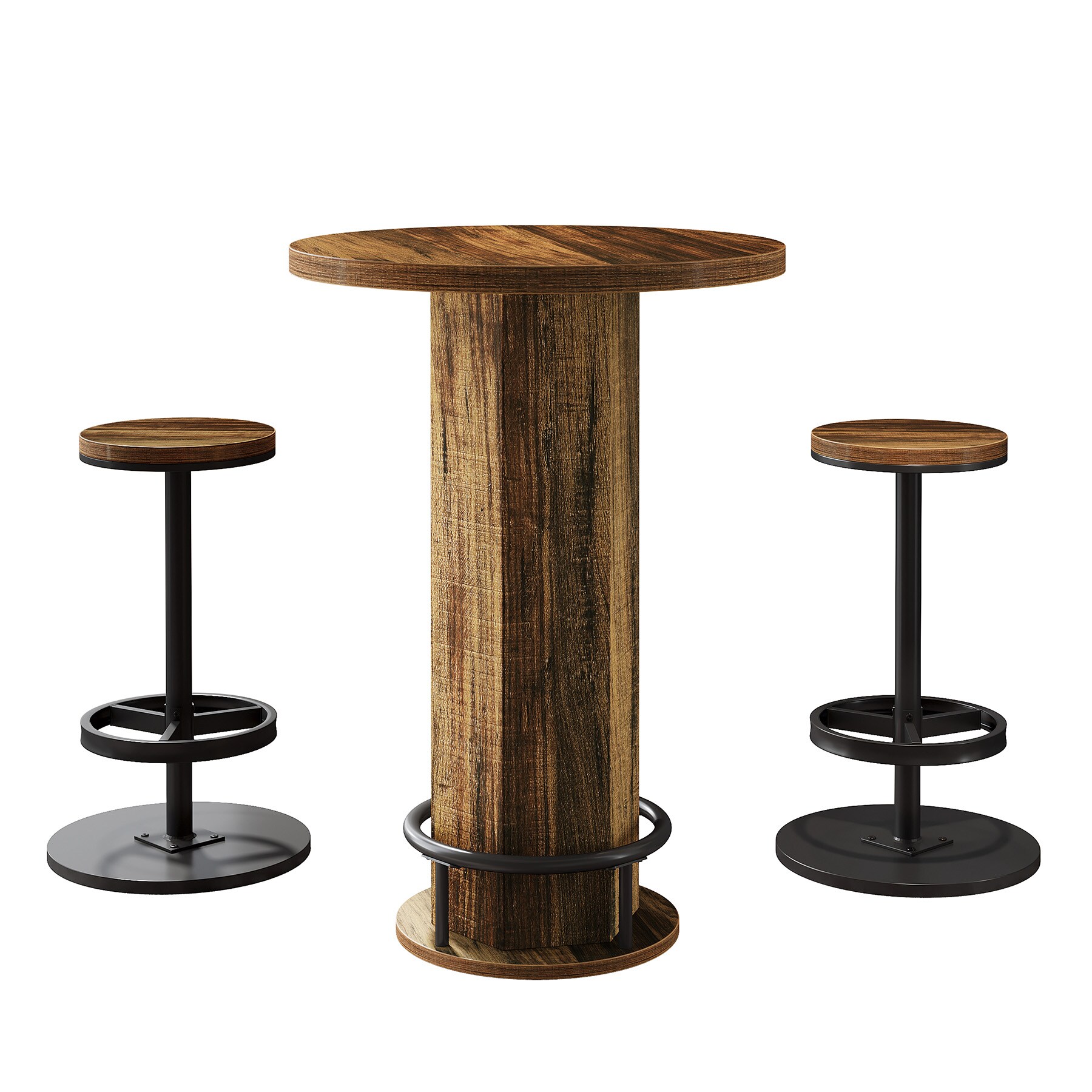 Bar Table with 2 Barstools, Pub Cocktail Table Bar Table with Chairs
