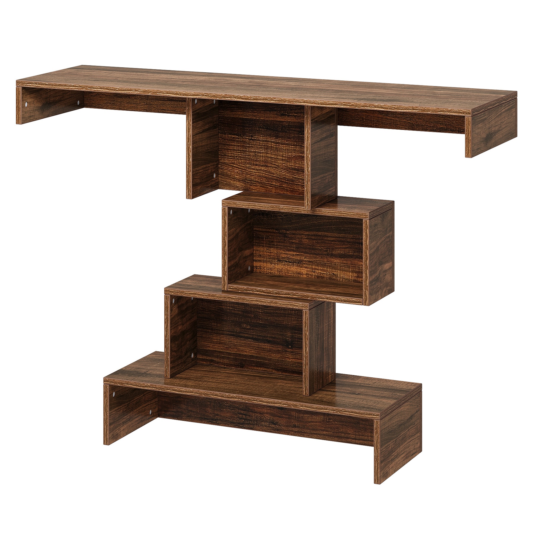 Console Table, Wood Sofa Table Accent Table with Geometric Base