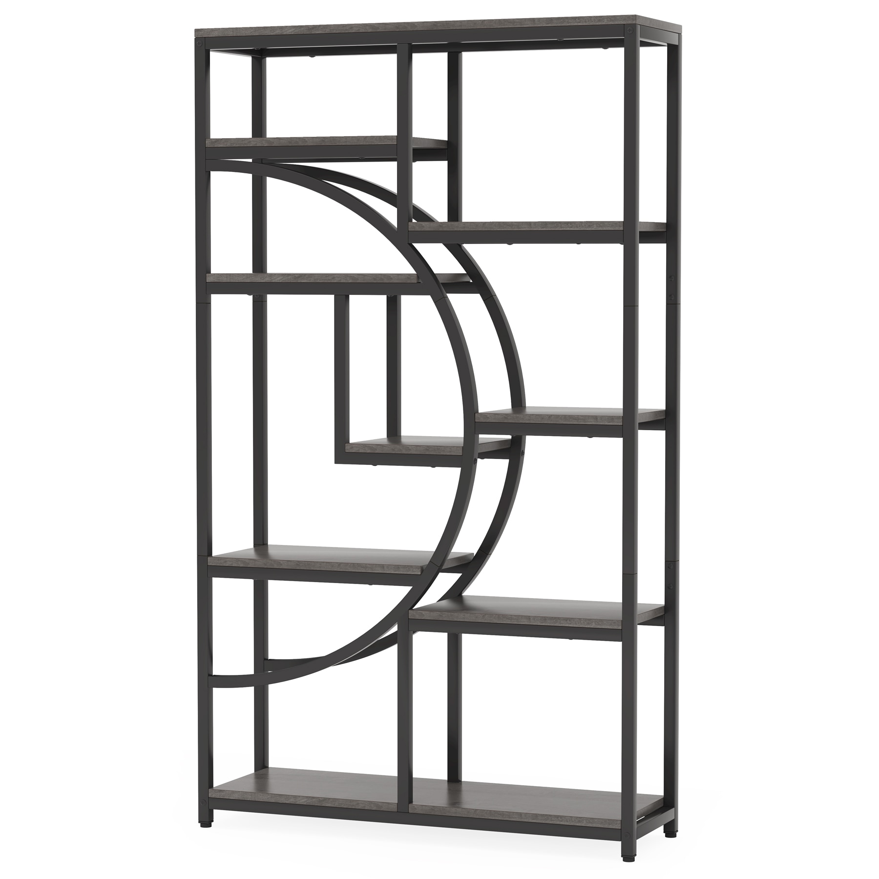 Freestanding Bookshelf, B Etagere Bookcase with 9 Open Shelves