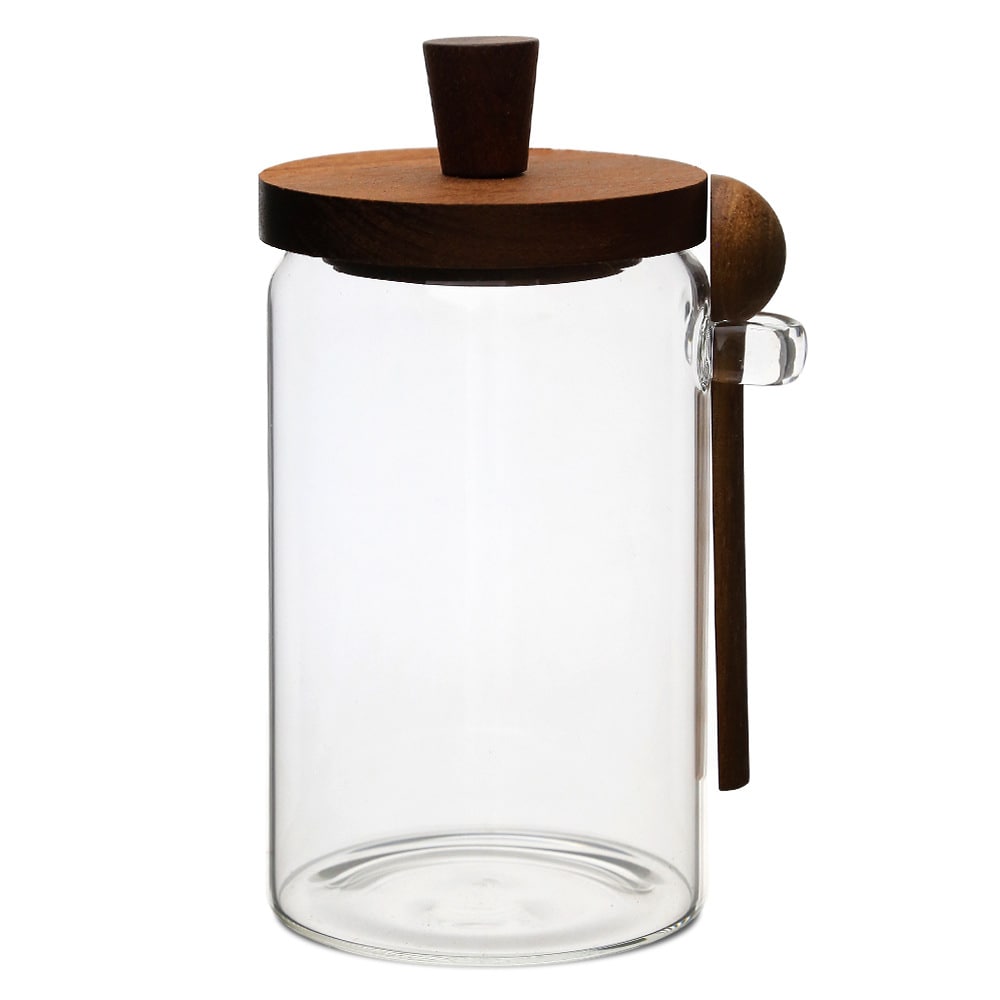 1 Pcs 25 OZ Glass Coffee Jars with Spoons, Candy Jars, Biscuit Jars, Storage Jars, Tea Jars, Snack Jars, Seasoning Jars, Salt Jars, Pepper Jars
