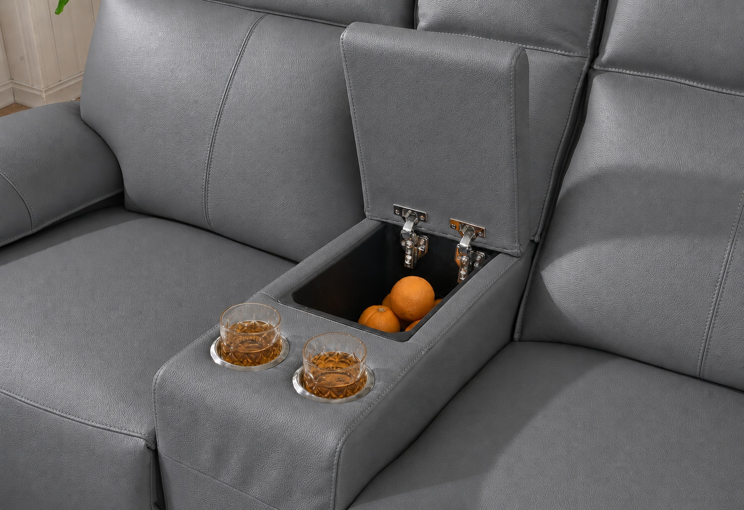 Electric Reclining Chair with Massage and Heat, Single Sofa with USB Ports, Side Pockets for Living Room Bedroom-Fabric