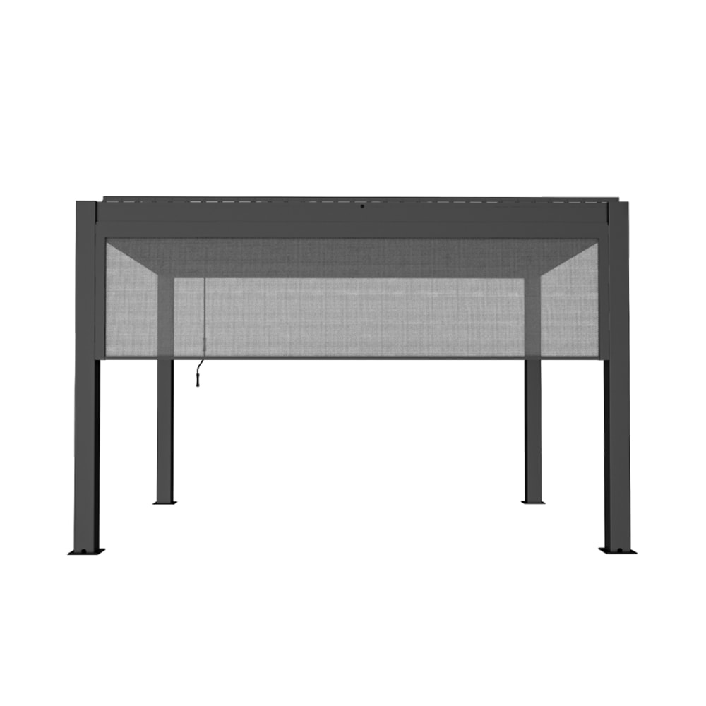Manual Spring Loaded Zipper Track Outdoor Roller Blinds, 4M / 13FT Windproof Patio Roller Shades, Heavy Duty Exterior Sun Shade for Pergola, Balcony, 