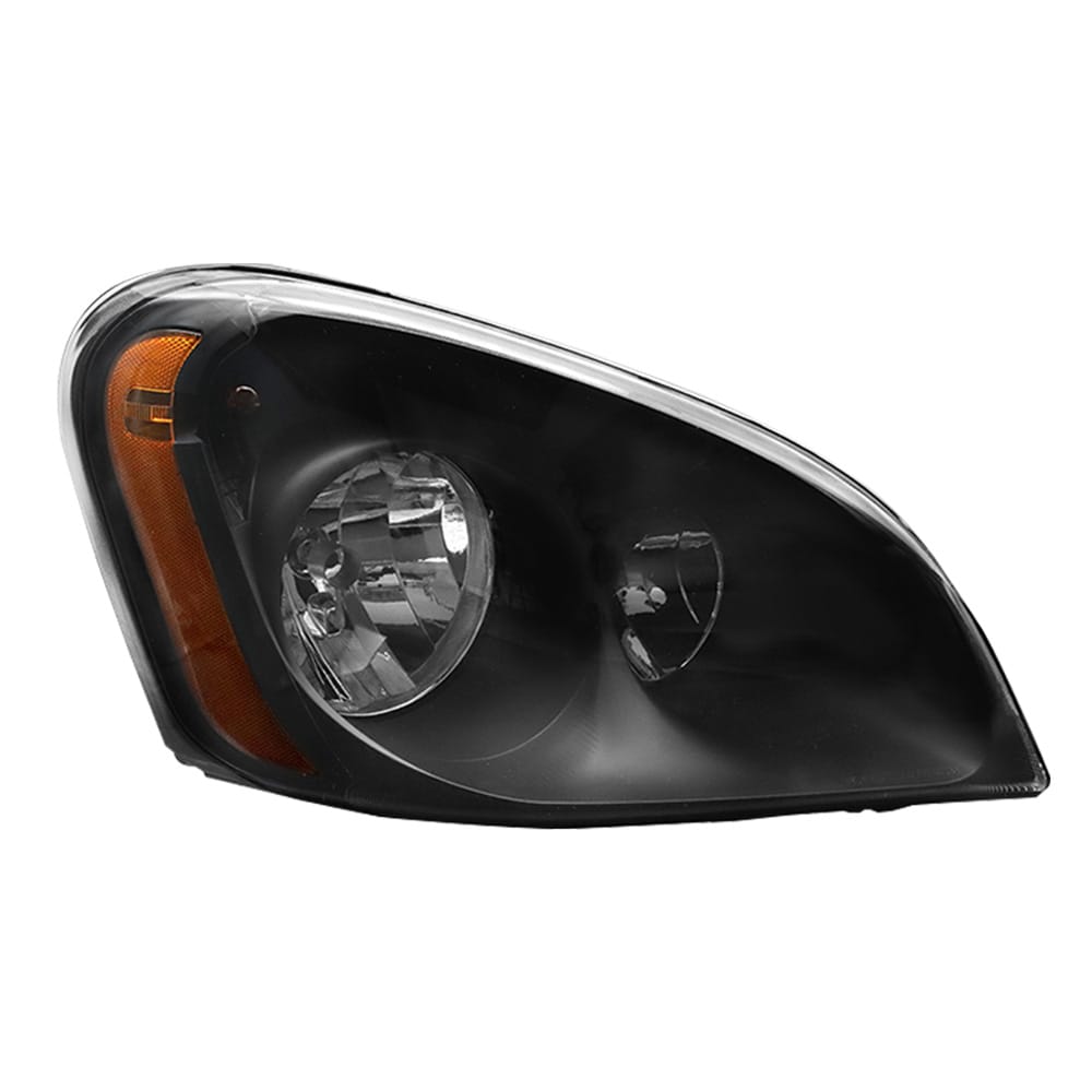 Headlights Assembly Fit For 2008-2016 Freightliner Cascadia,Black Housing Headlamps, Right/Passenger Side, Including Halogen bulbs