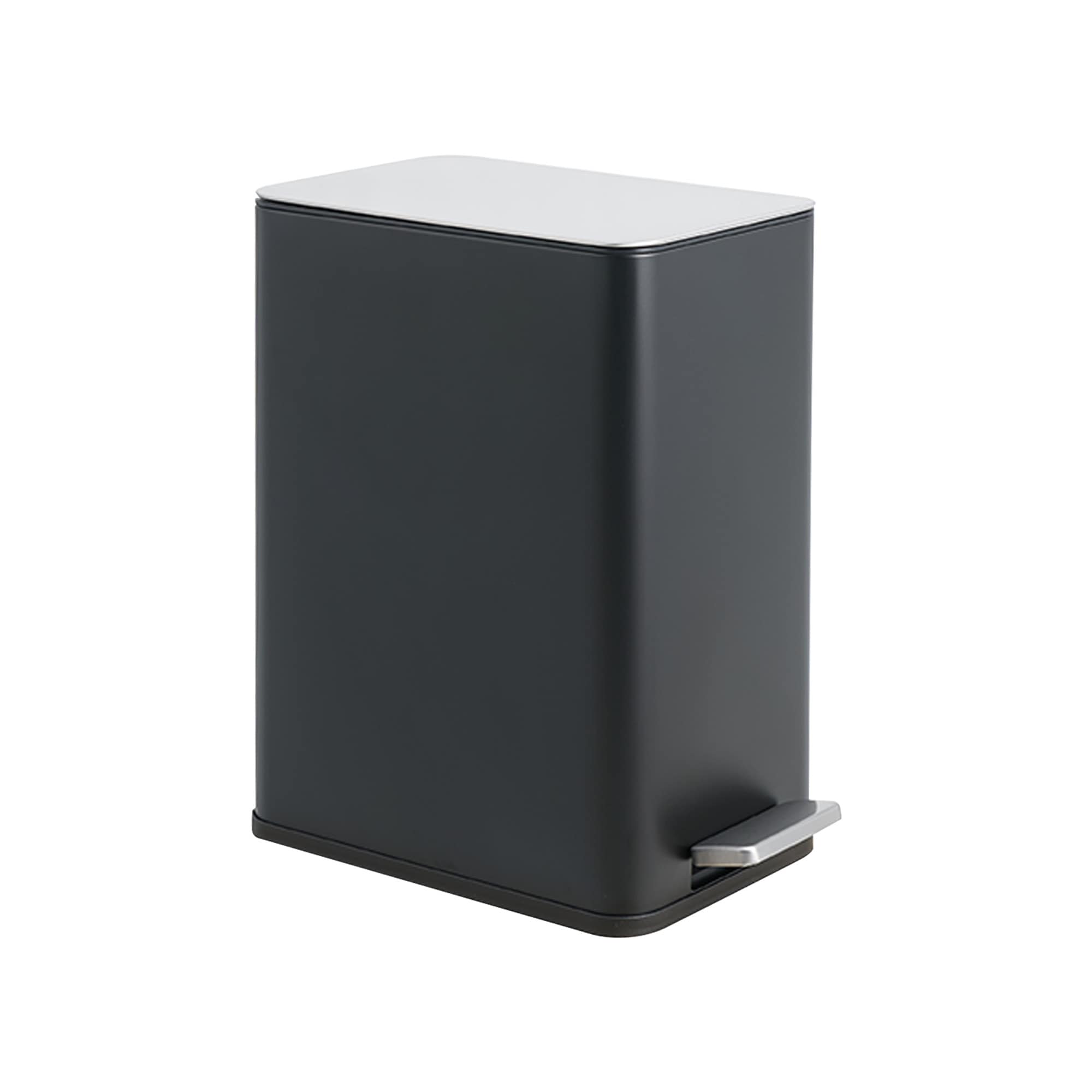 15L/4 Gallon Rectangular Step Trash Can, Stainless Steel Garbage Can with Foot Pedal, Removable Inner Bucket with Grip Groove and Side Handle for Kitc