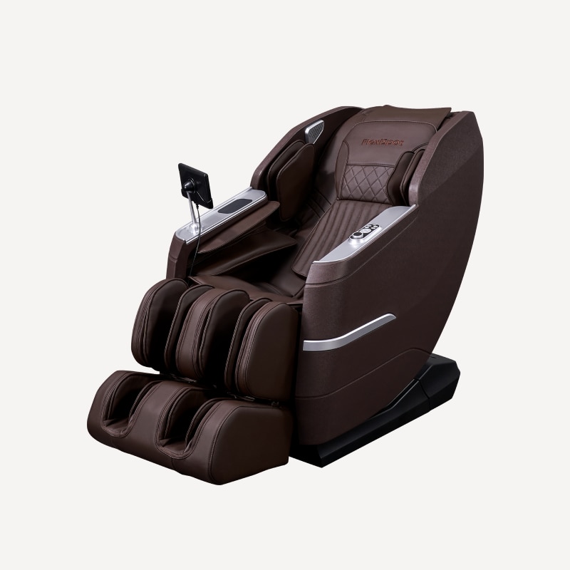 Massage Chair Full Body, Zero Gravity SL-Track Shiatsu Massage Recliner Chair with Body Scan, Airbags, Foot Rollers, Deep Yoga Stretch, Heating (Brown