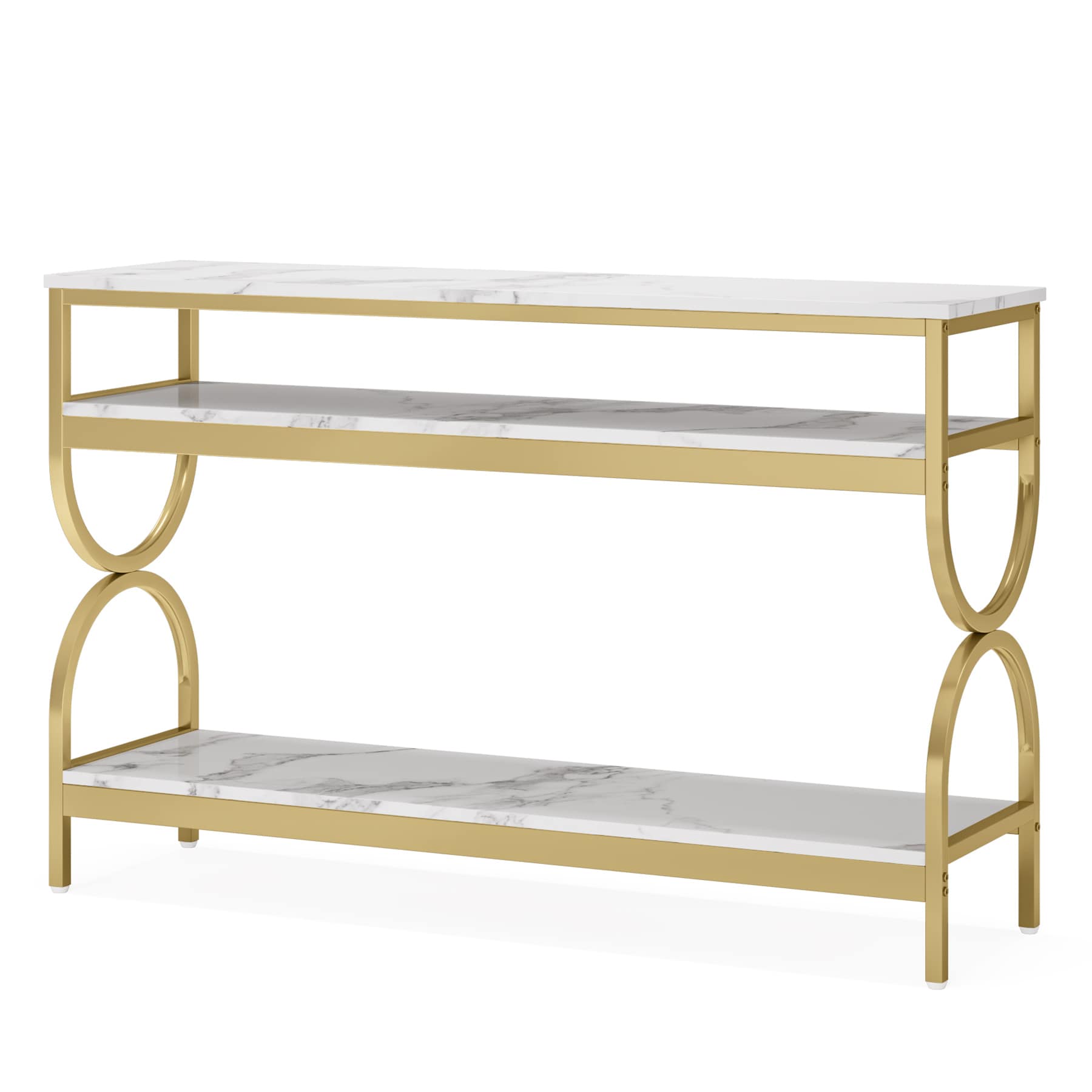 3-Tier Console Table, Sofa Table with Storage Shelves