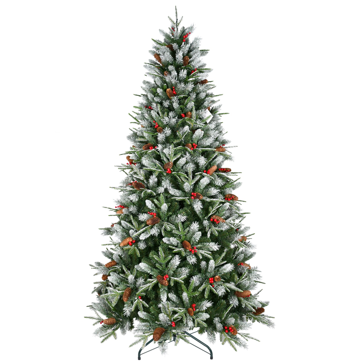 5ft PE/PVC tree Red fruit*47pcs Pine cone*47pcs