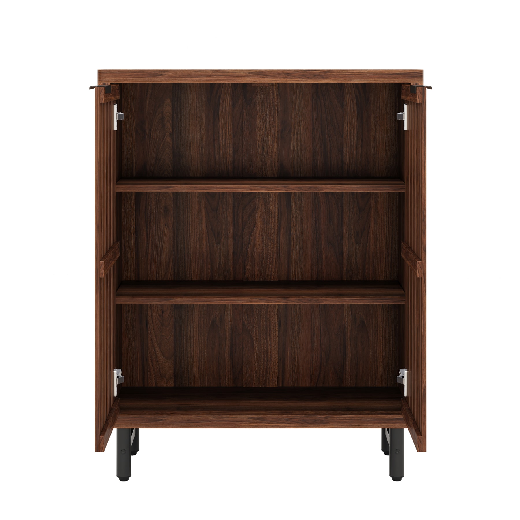 <old sku: S05790088> 6-Tier Wooden Shoe Cabinet with Louvered Doors & Adjustable Shelves