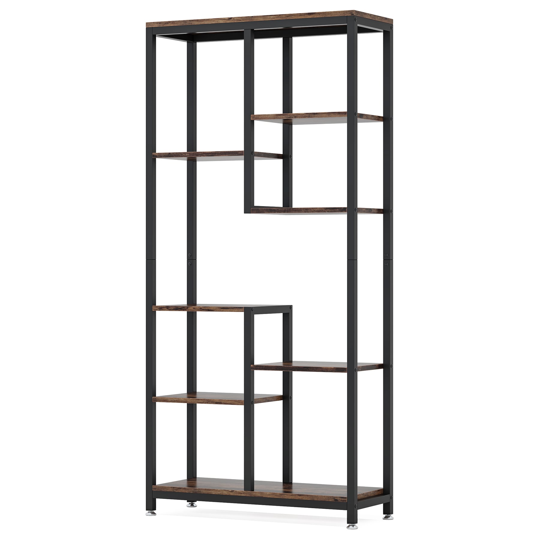 8-shelf Bookshelf, Industrial Open Bookcase Storage Display Rack
