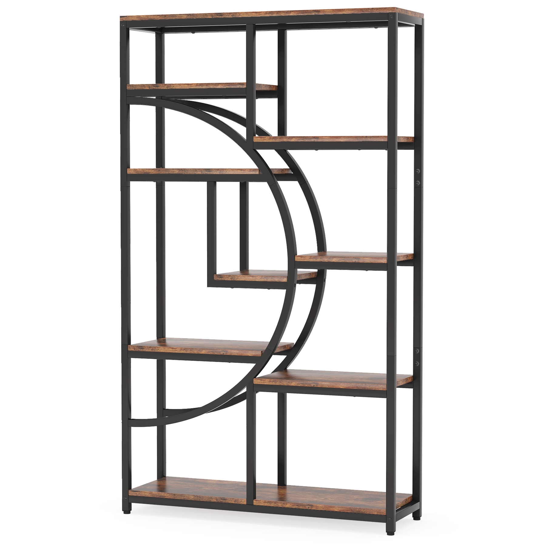 Freestanding Bookshelf, Etagere Bookcase with 9 Open Shelves
