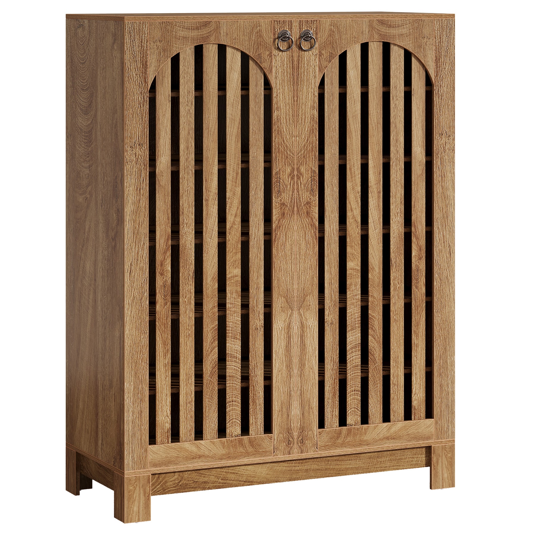 6-Tier Shoe Cabinet, Entryway Shoe Storage Rack with Airy Doors
