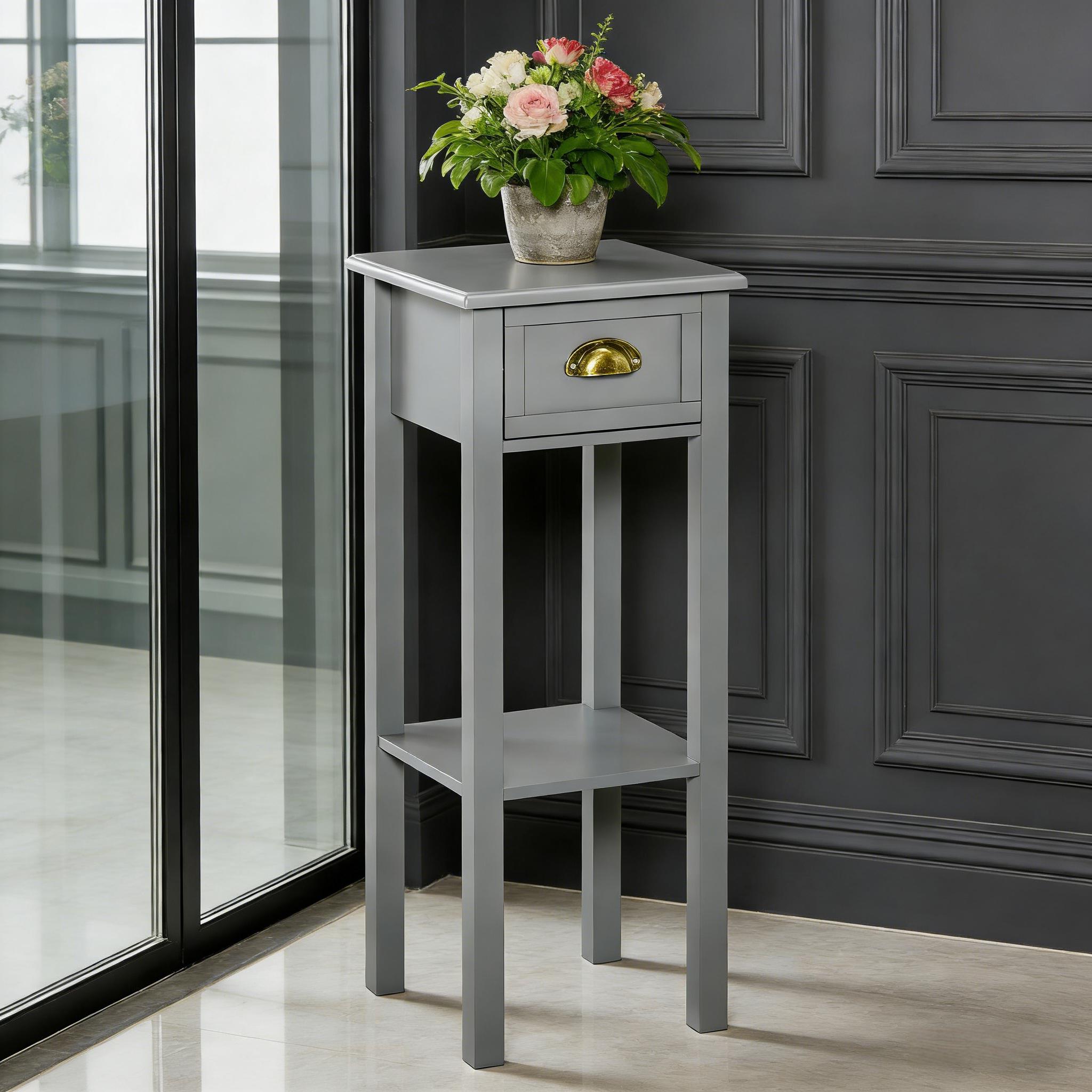 2-Tier Side Table with Drawer Shelf, End Table