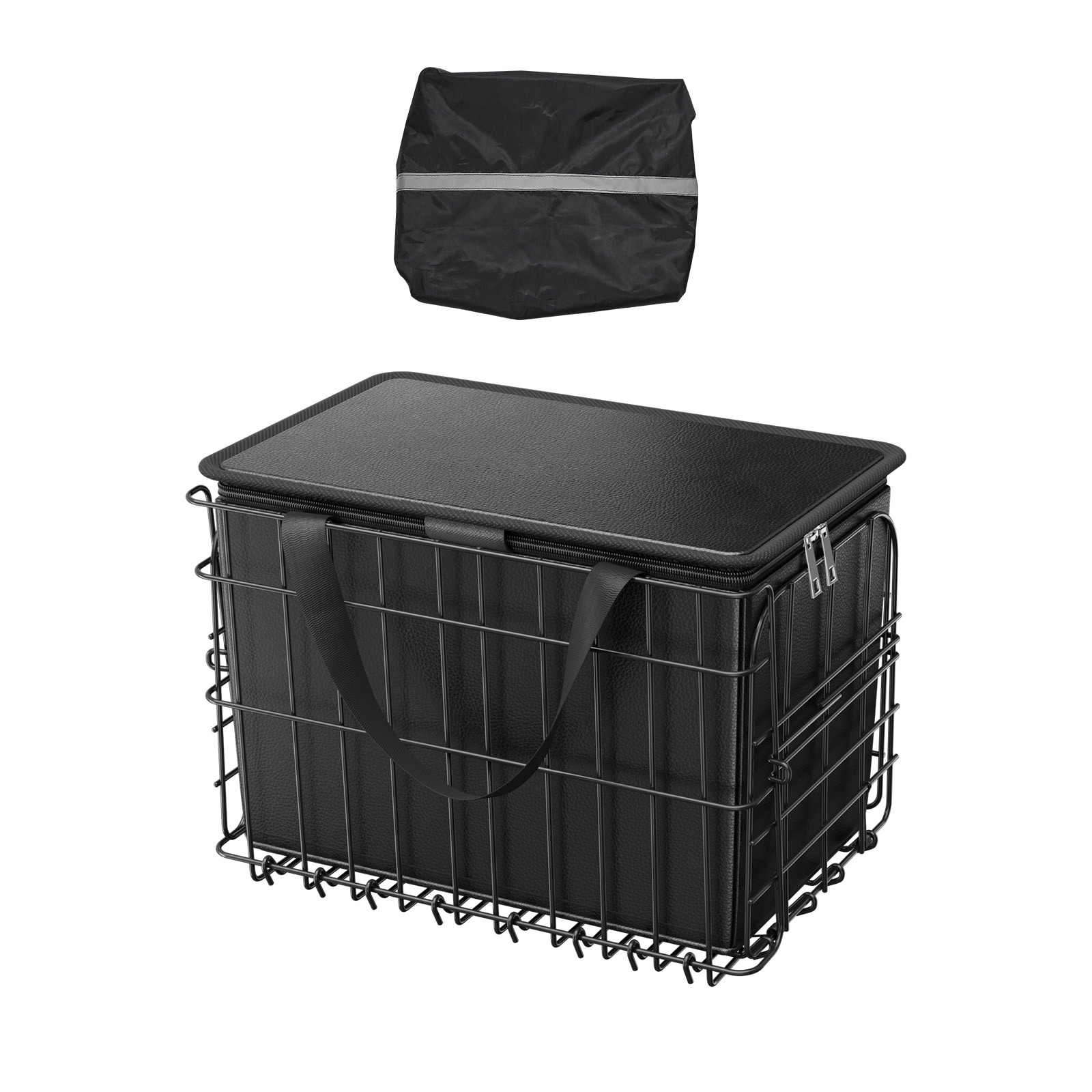 Rear Bike Basket Folding Bicycle Basket Cargo Net Liner Waterproof Cover