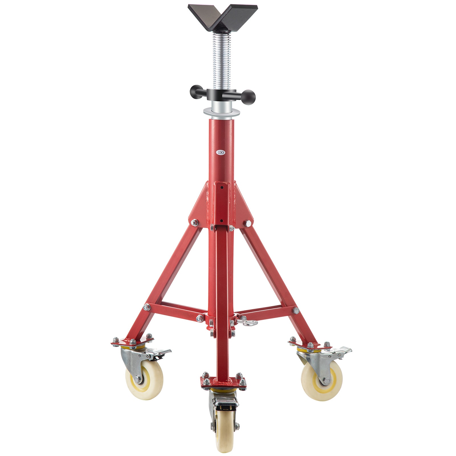 Pipe Stand, Pipe Jack Stand, V Head Pipe Stand Adjustable Height 28-52 Inch, Pipe Jack Stands with Casters 882 LB, Folding Portable Pipe Stands 1/8 to 12 Inch Pipe Supporting, Steel Jack Stand