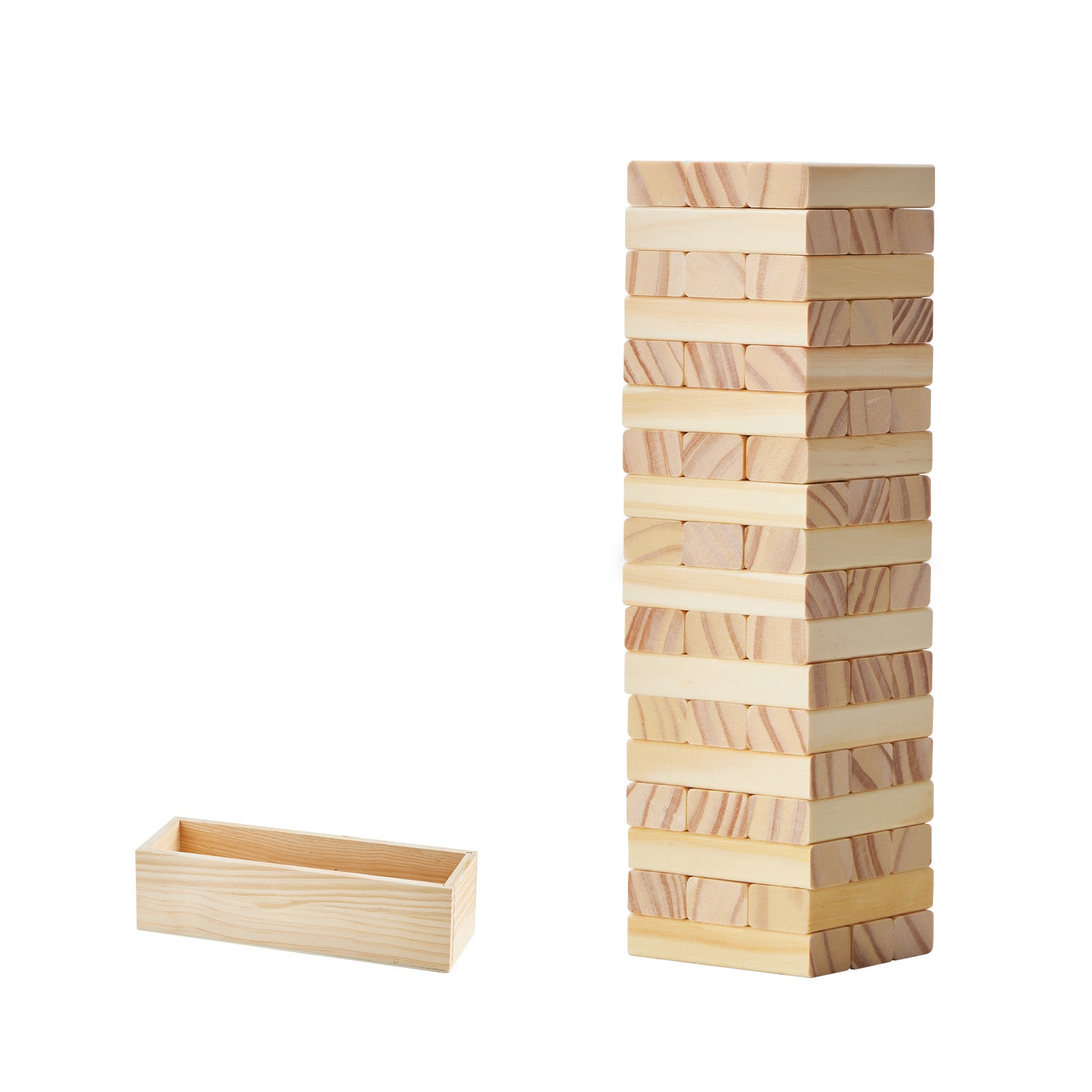 Tumbling Timber Toy 54 Blocks Tumble Tower Blocks Pine Wood Crate Multiple