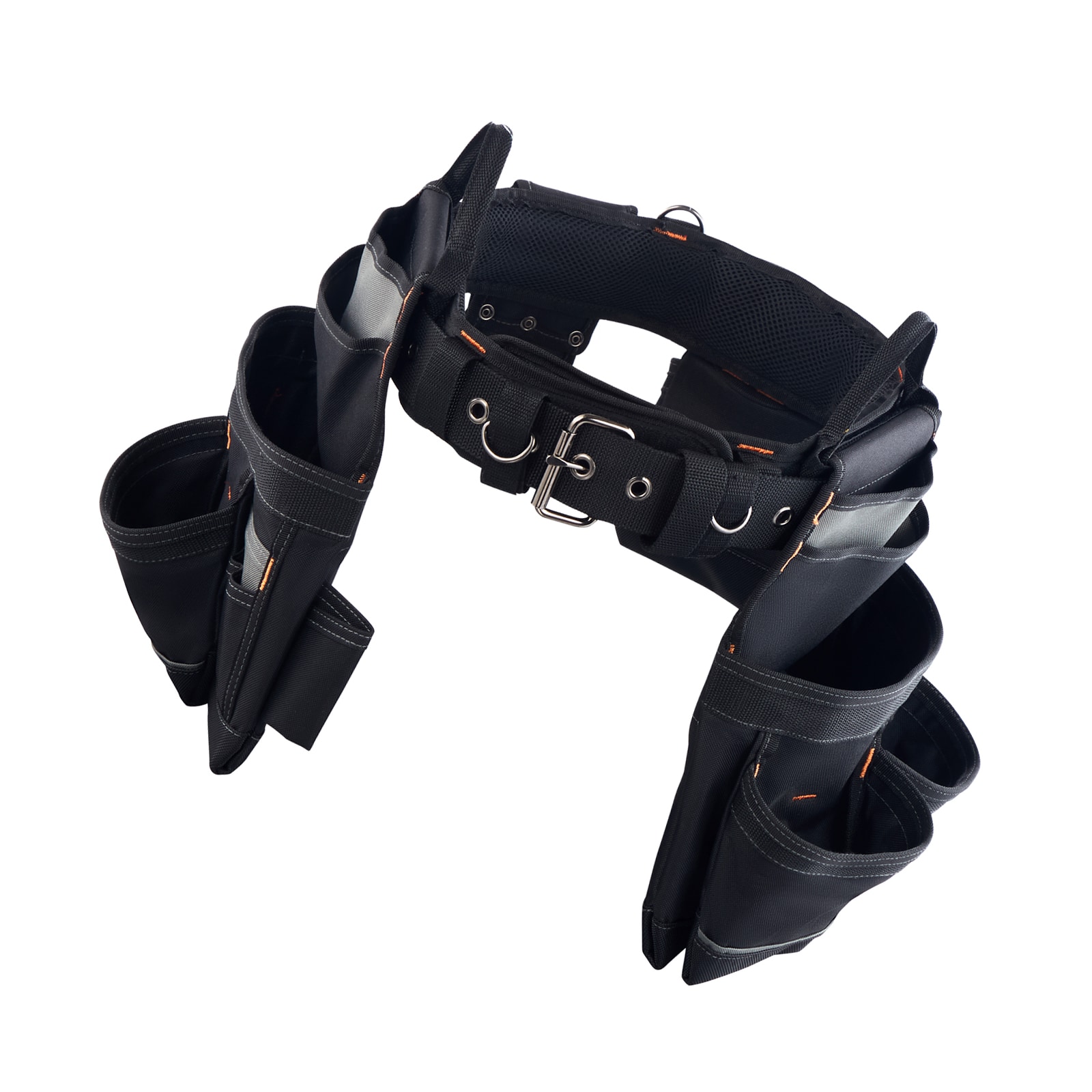 Tool Belt, 18 Pockets Professional Tool Pouch for Men, Heavy Duty Adjustable Utility Belt Detachable Work Bag for Electrician, Carpenter, Construction, Work Apron Organizer, Adjusts 31in to 51in