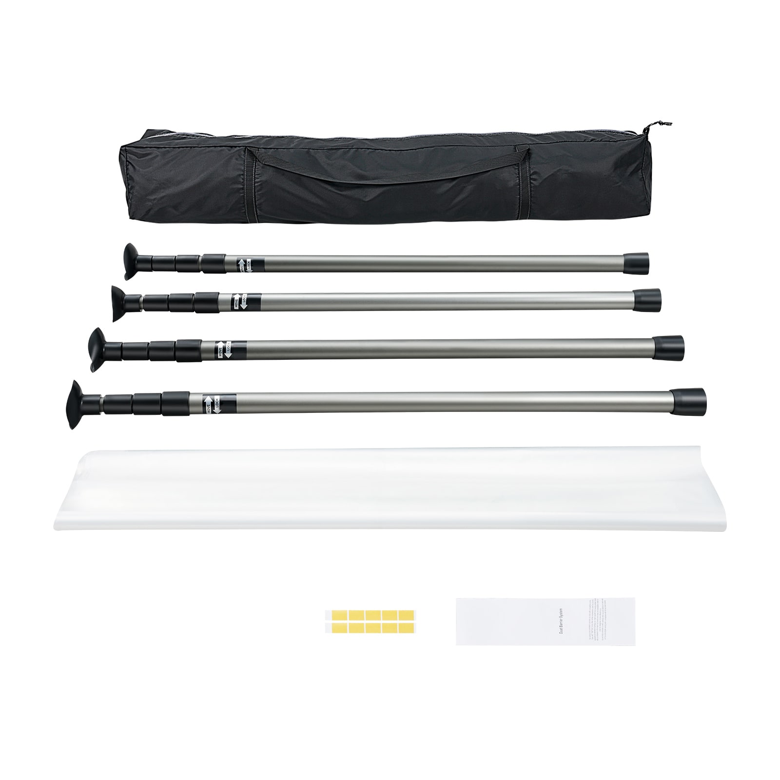 Dust Barrier Poles 12 Ft with 4 Telescoping Poles Dust Barrier System