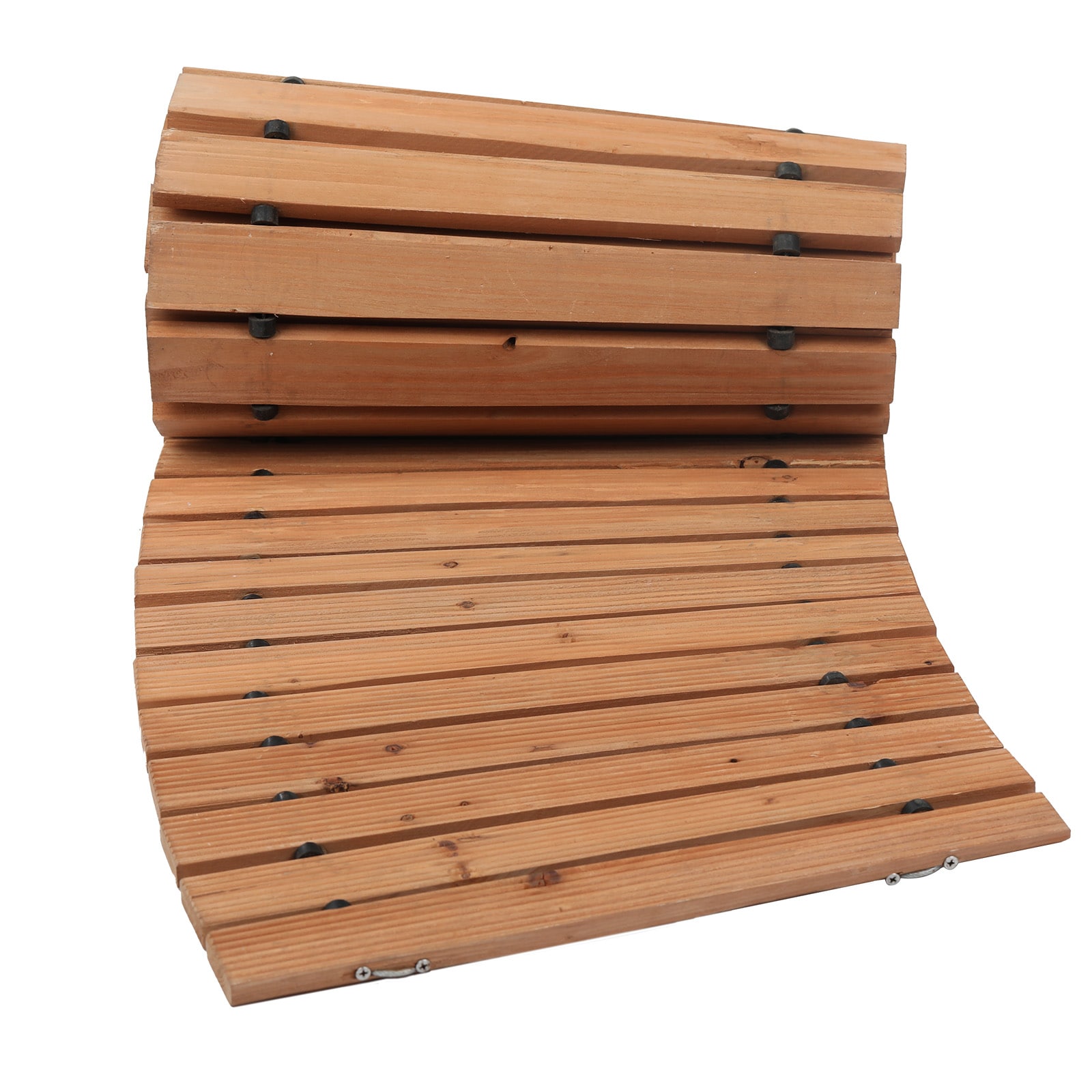 8 ft L x 17 in W Curved Wooden Garden Pathway Roll Out Garden Walkway