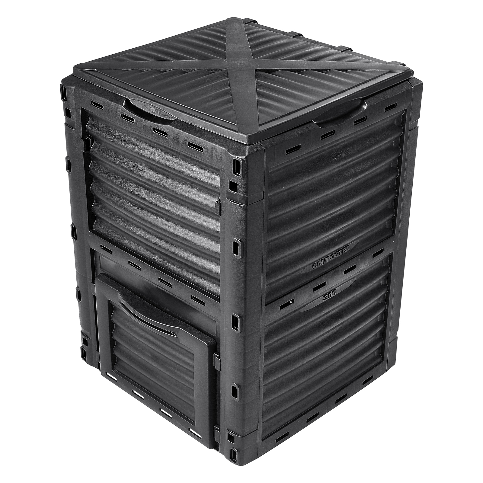 Garden Compost Bin 80 Gal, BPA Free Composter, Large Capacity Outdoor Composting Bin with Top Lid and Bottom Door, Easy Assembling, Lightweight, Fast Creation of Fertile Soil