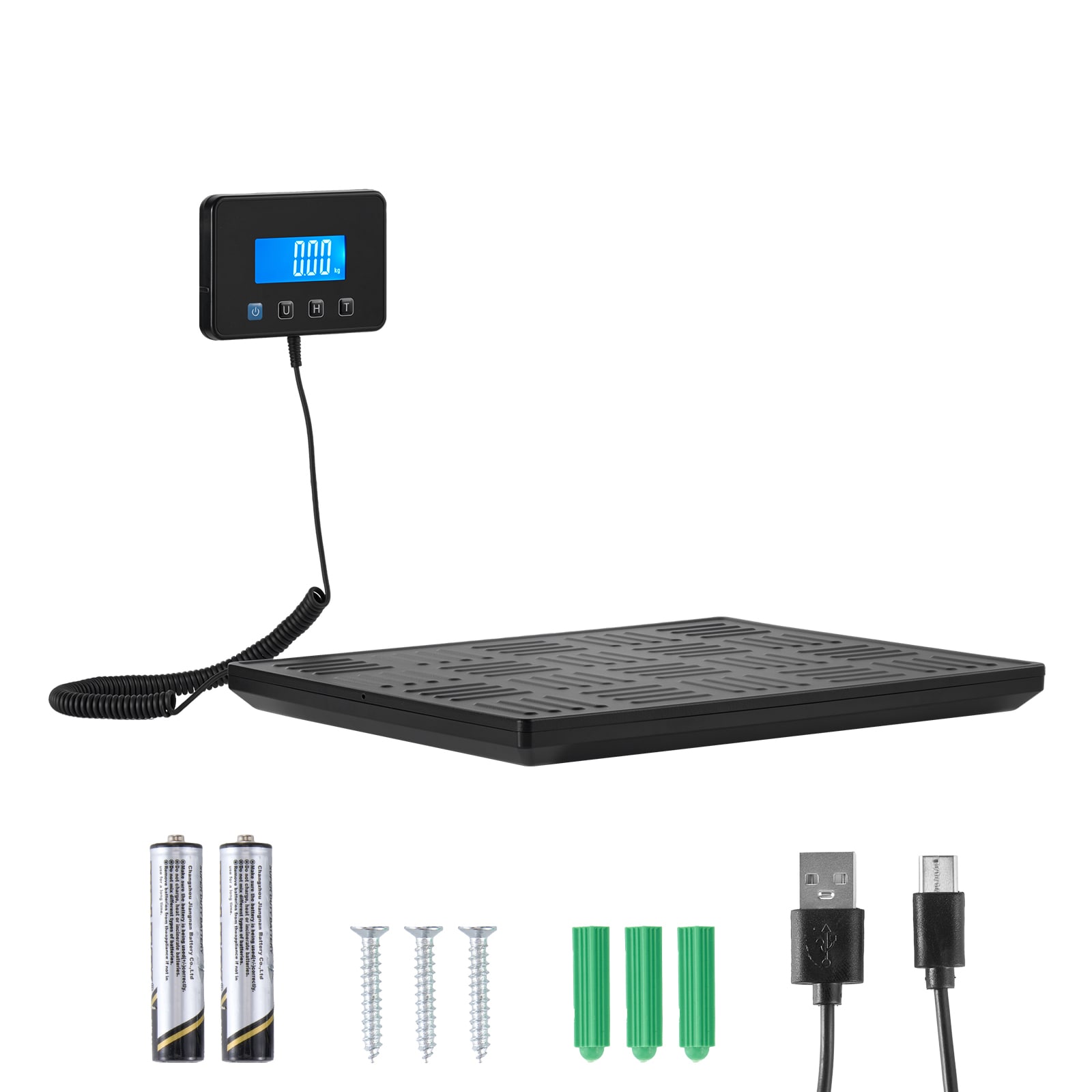 Digital Postal Scale, 0.7 oz/3.5 oz Dual Accuracy, 660 lbs Commercial Weight Scale with Hold/Tare Function & LCD Display, Fit for Packages, Postage, Luggage, Battery & Charging Cable Included