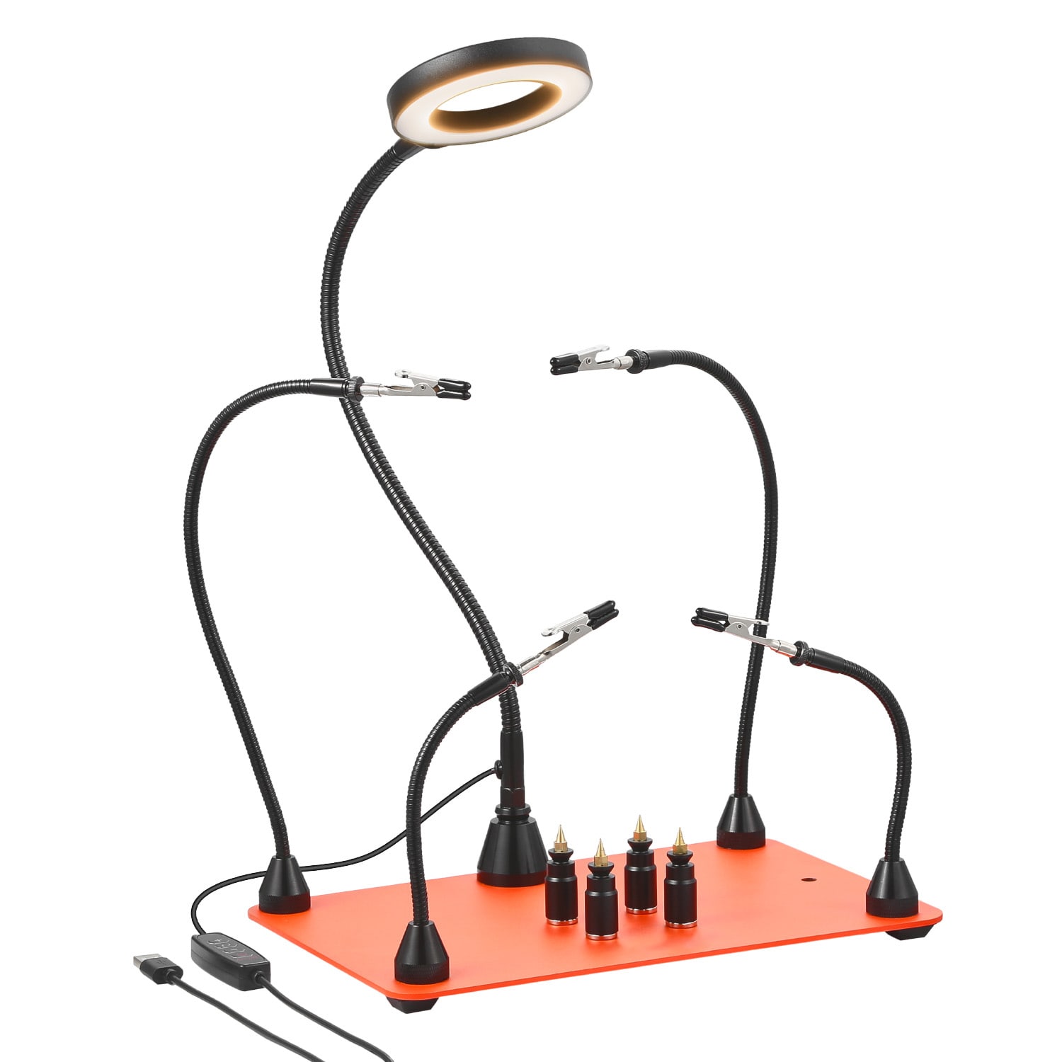 Magnetic Helping Hands Soldering Station 3X LED Magnifying Lamp 4 PCB Holders