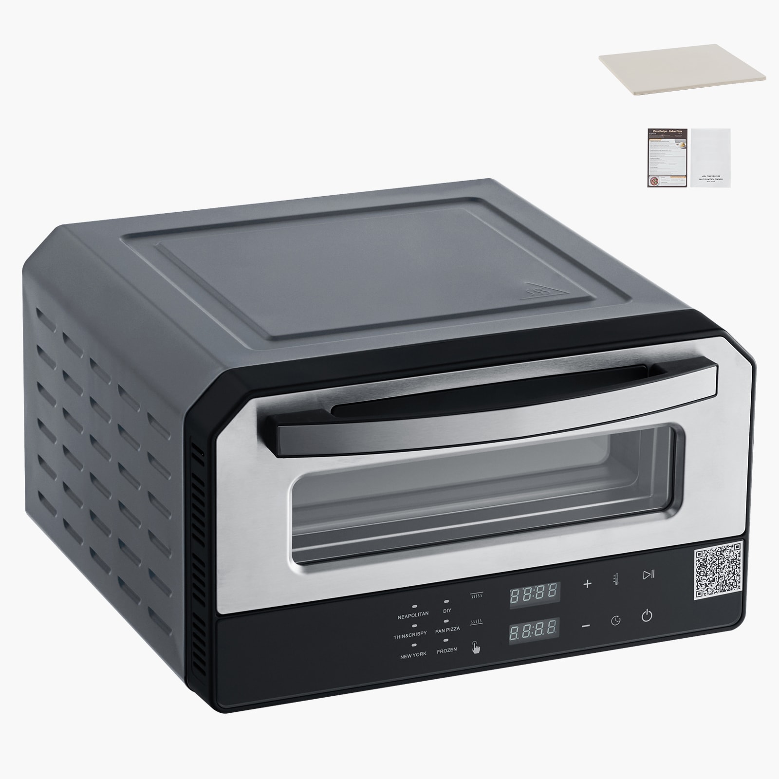 12 Inch Electric Pizza Oven with Pizza Stone 750℉ Max Temp Pizza Maker