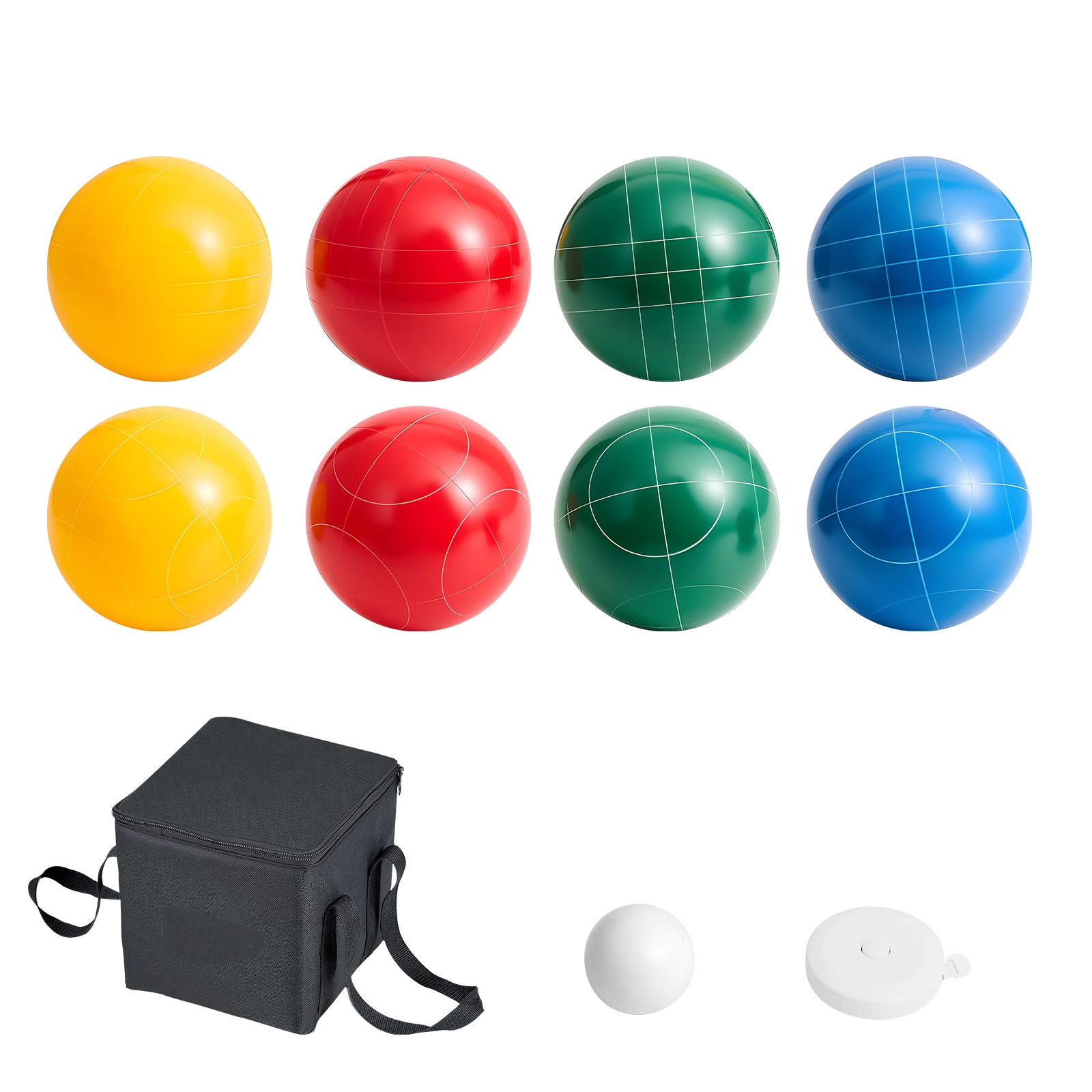 Bocce Ball Set Bocce Ball Game Set 90 mm 8 Resin Balls 4 Colors for Beach