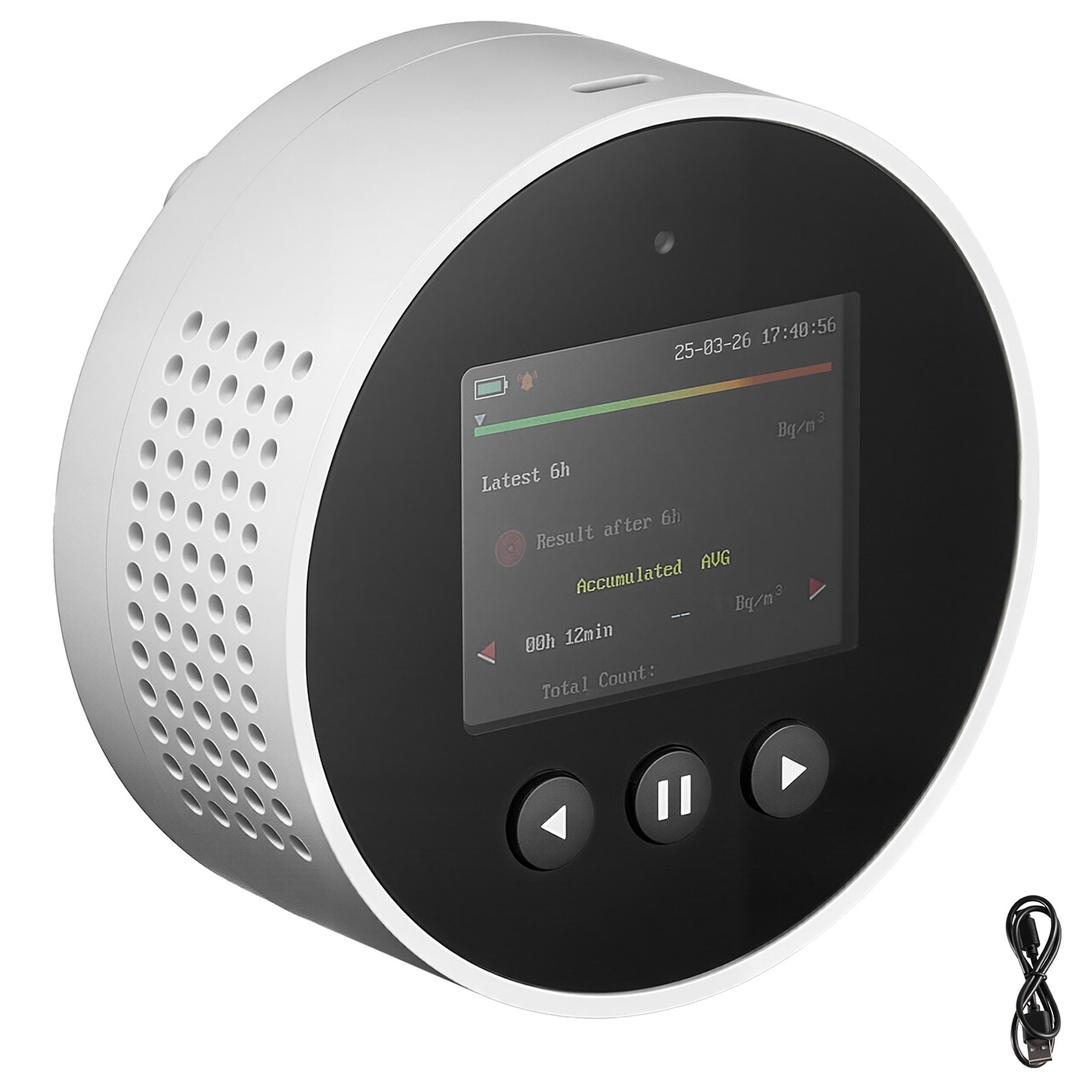 Radon Air Quality Meter Detector for Home 3.3Bq to 37kBq/m³ Battery Powered
