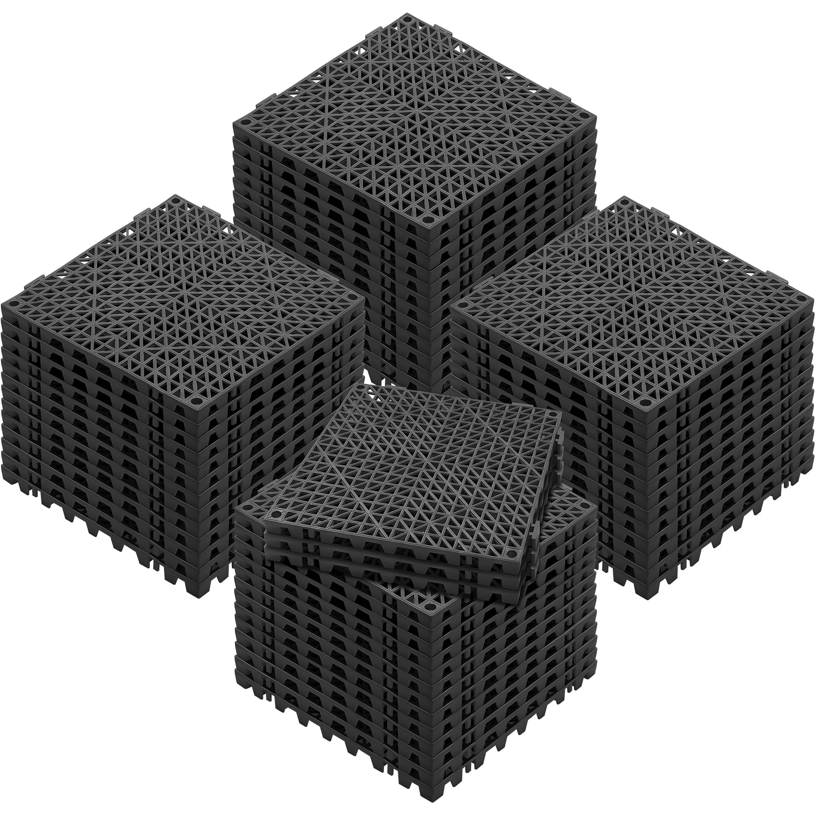 Interlocking Tile 55PCS Black, Drainage Tiles 12